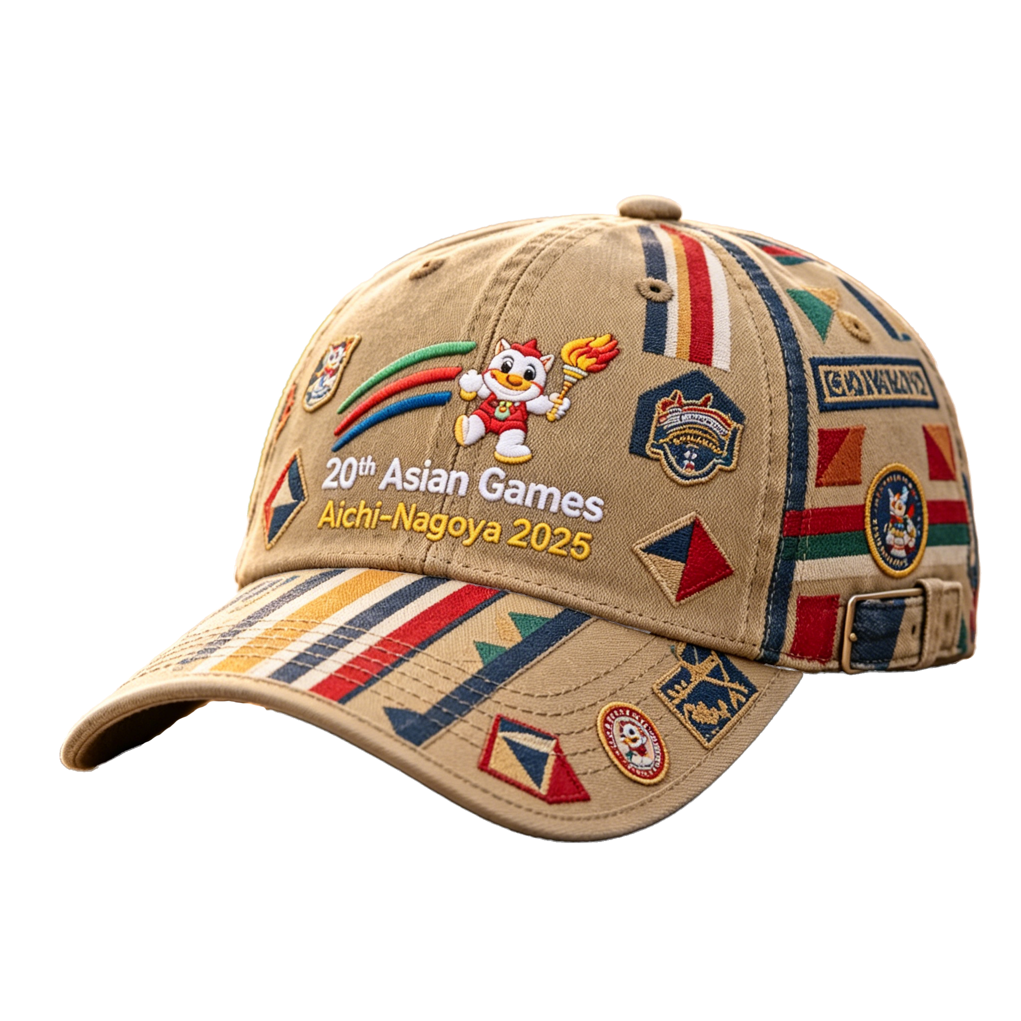 2026 Aichi-Nagoya Asian Games Gray Denim Embroidered Cap | Adjustable Unisex Fan Hat | xhcaps.com
