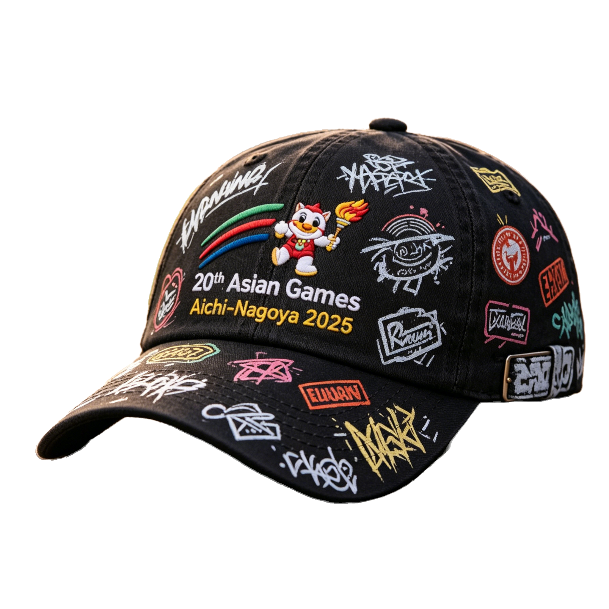 2026 Aichi-Nagoya Asian Games Gray Denim Embroidered Cap | Fan Adjustable Unisex Headwear | xhcaps.com