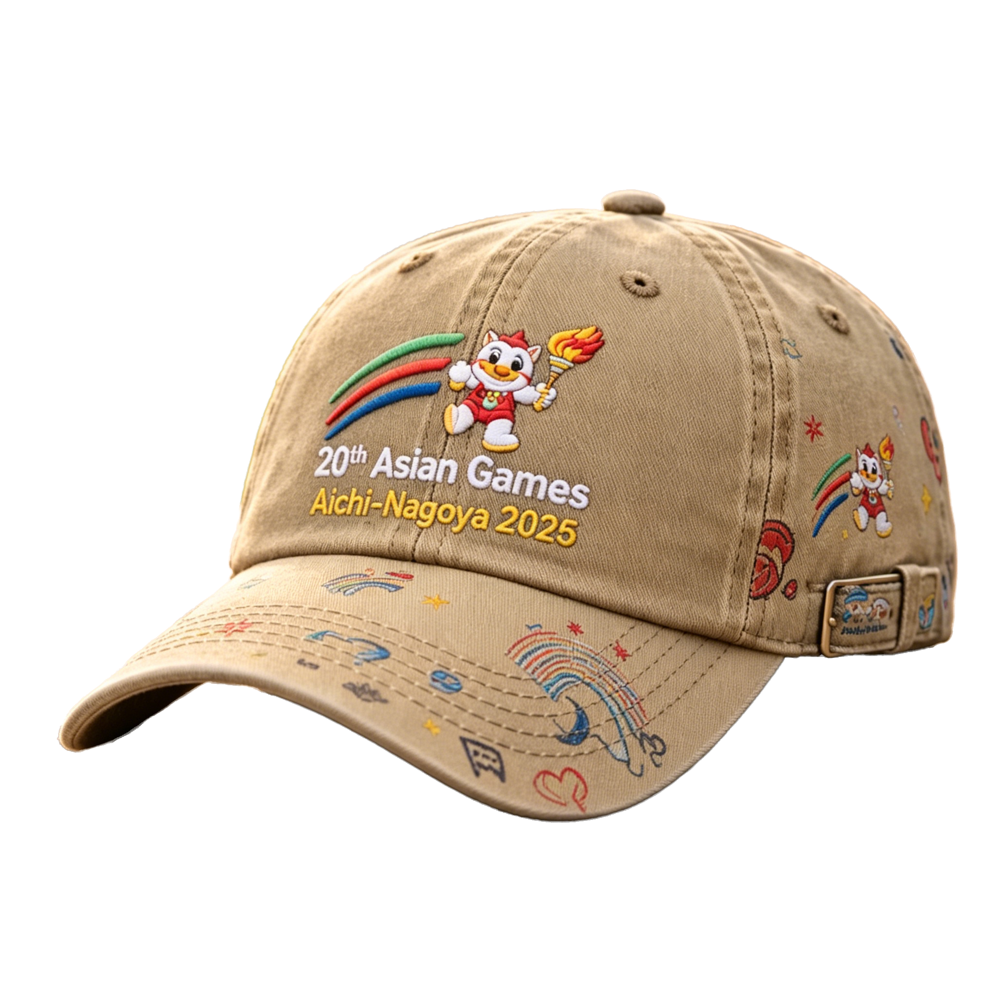 2026 Aichi-Nagoya Asian Games Gray Denim Embroidered Cap | Fan Adjustable Sports Hat | xhcaps.com