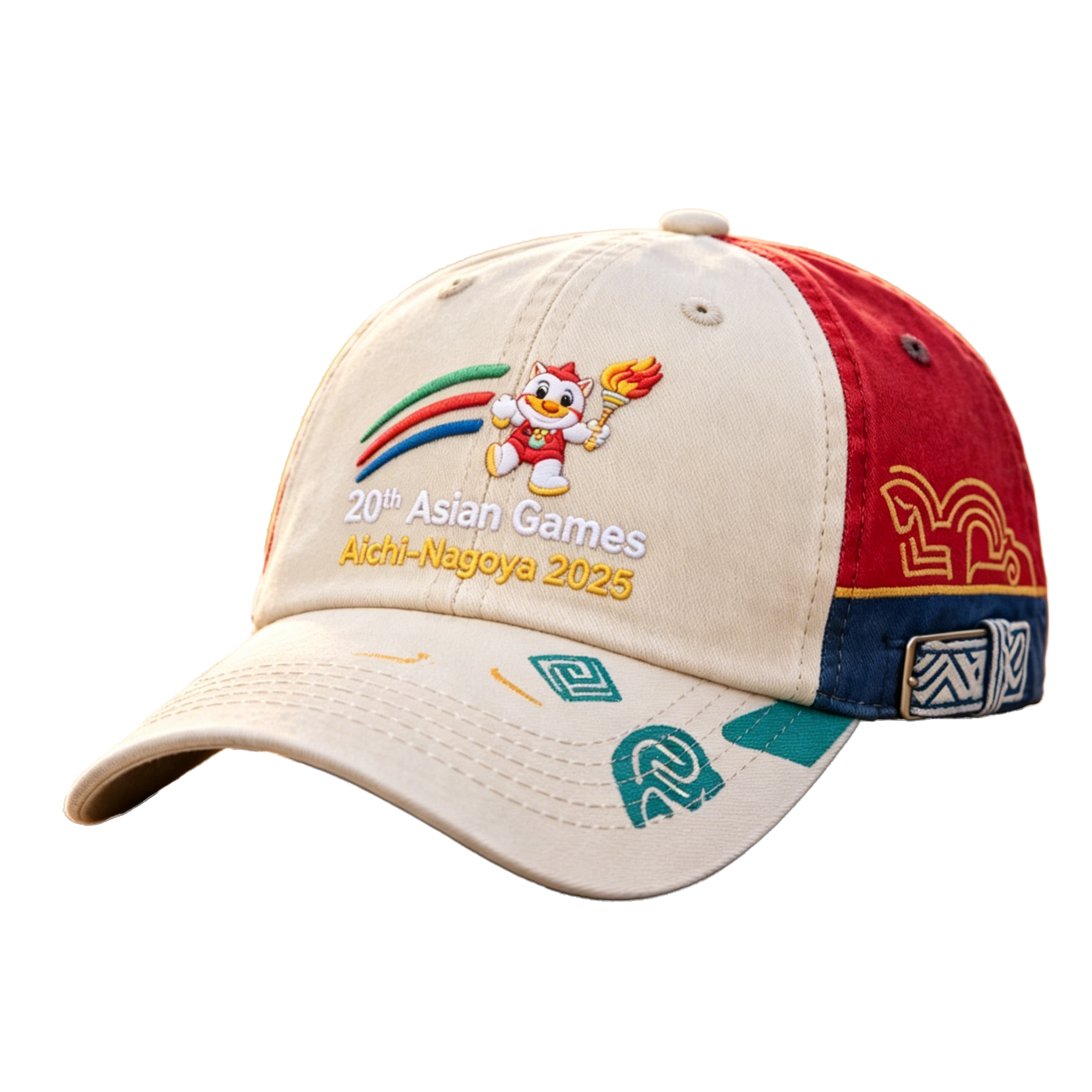 2026 Aichi-Nagoya Asian Games Grey Denim Fan Cap | Embroidered Adjustable Sports Headwear | xhcaps.com