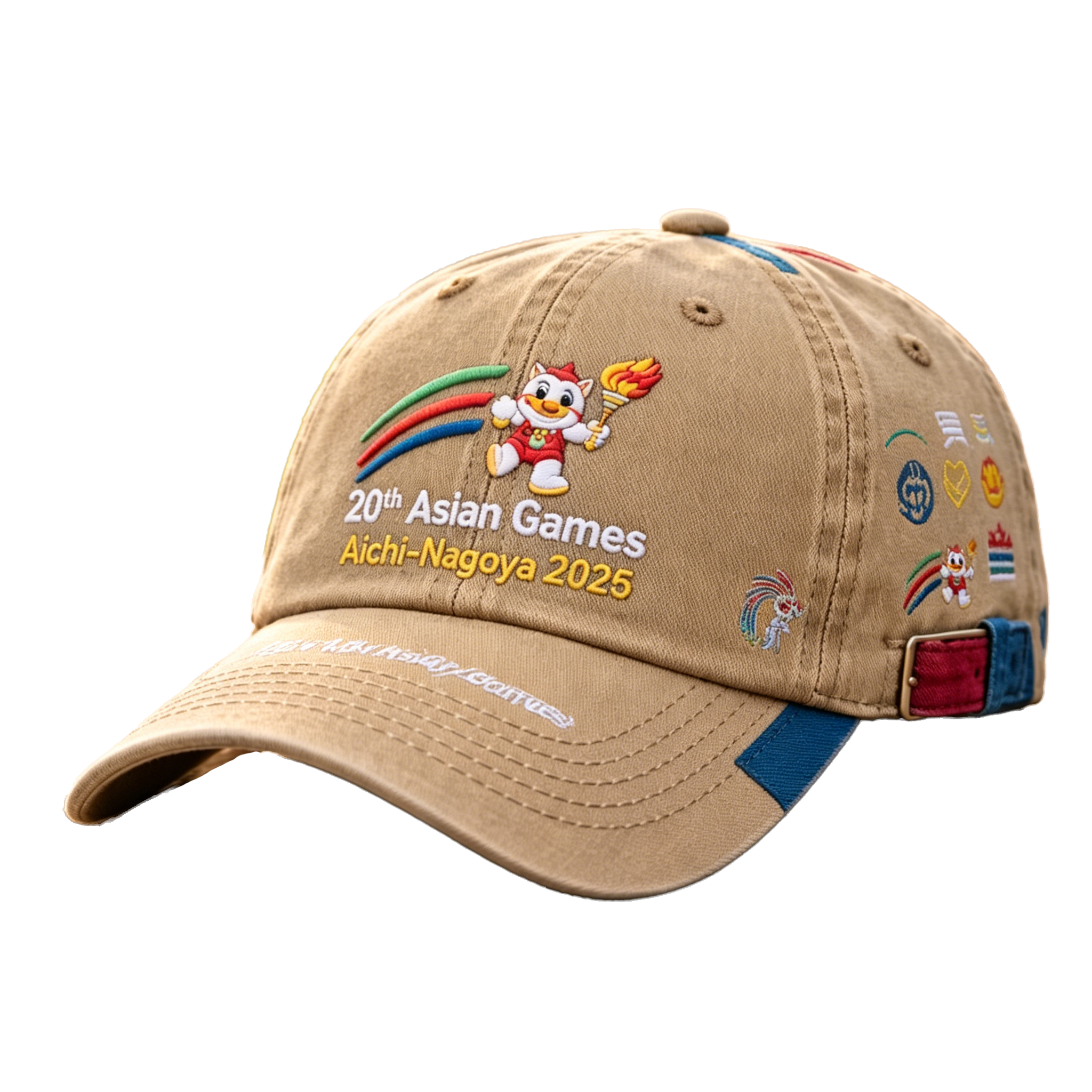 2026 Aichi-Nagoya Asian Games Grey Denim Cap | Fan Embroidered Adjustable Sports Hat | xhcaps.com