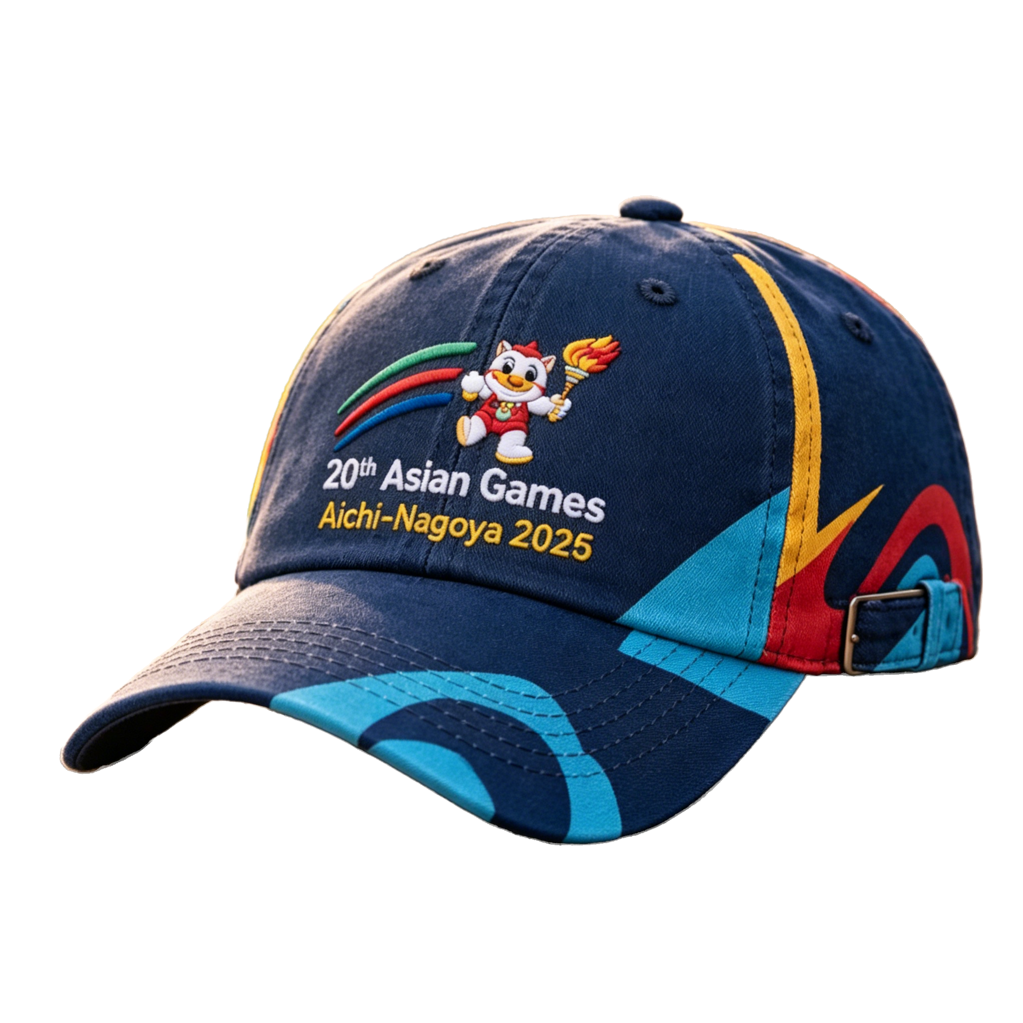 2026 Aichi-Nagoya Asian Games Grey Denim Fan Cap | 3D Embroidered Sports Adjustable Hat | xhcaps.com