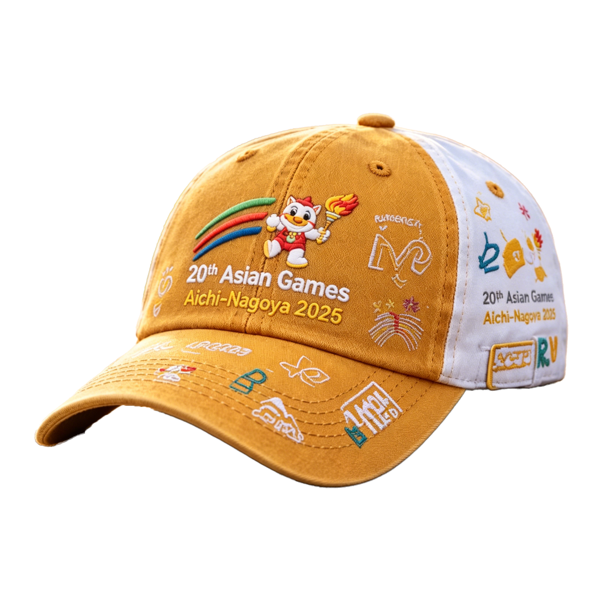 2026 Aichi-Nagoya Asian Games Grey Denim Fan Cap | Embroidered Adjustable Sports Headwear | xhcaps.com