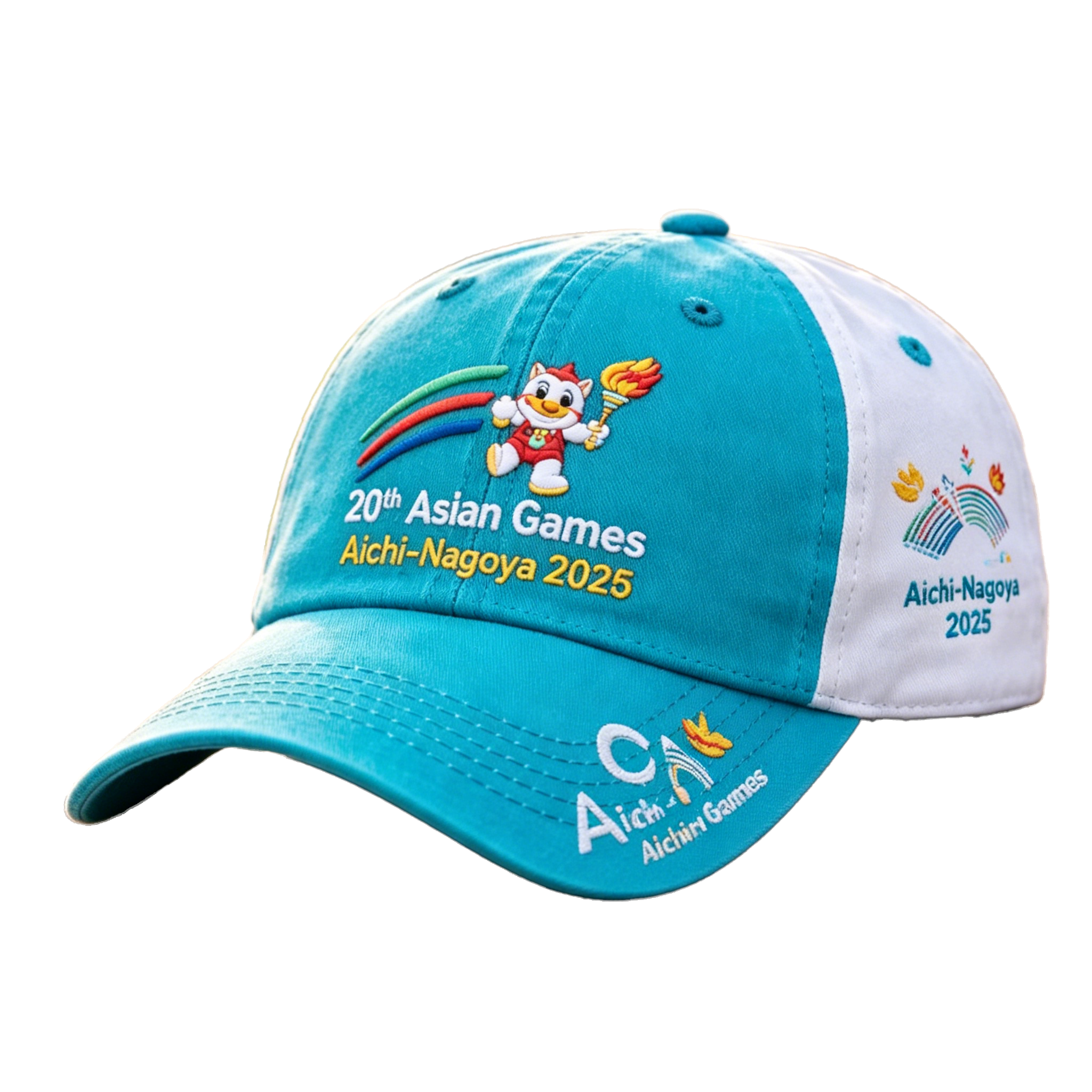 2026 Aichi-Nagoya Asian Games Grey Denim Fan Cap | Adjustable Embroidered Sports Headwear | xhcaps.com
