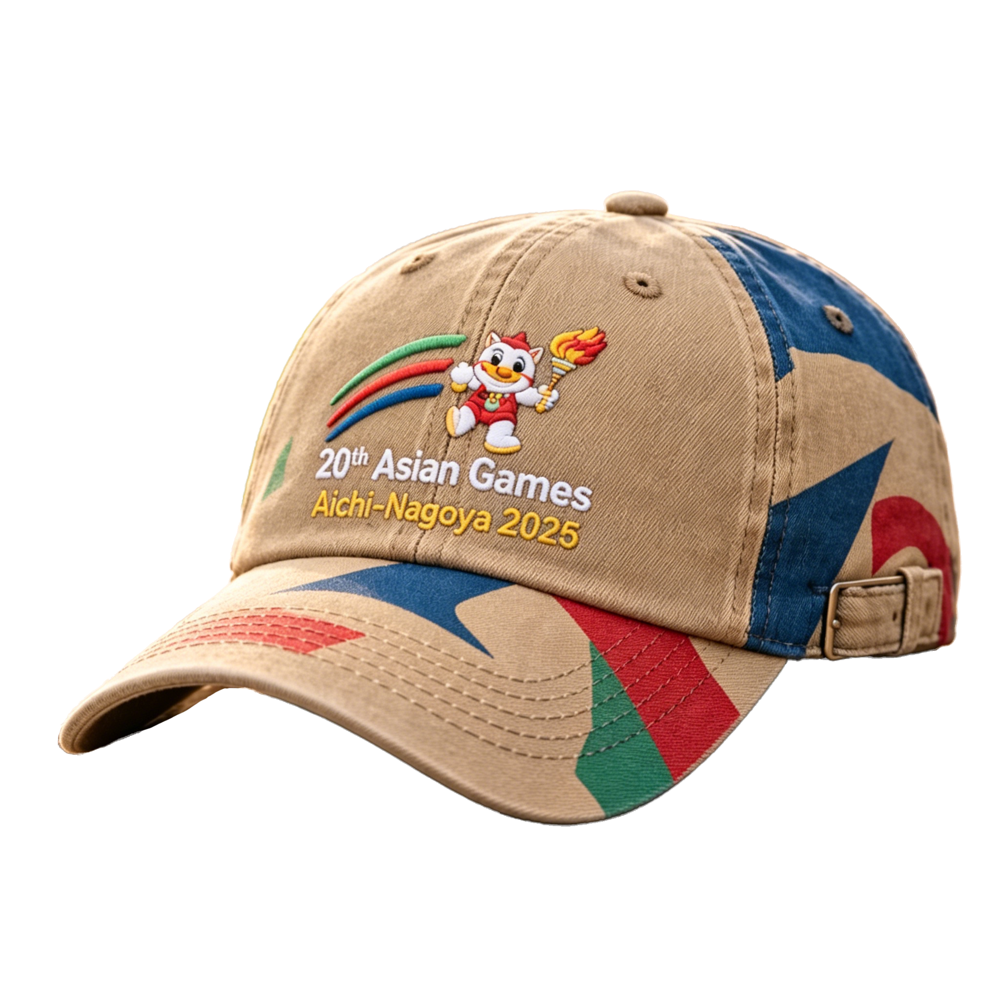 2026 Aichi-Nagoya Asian Games Grey Denim Fan Cap | Embroidered Sports Adjustable Headwear | xhcaps.com