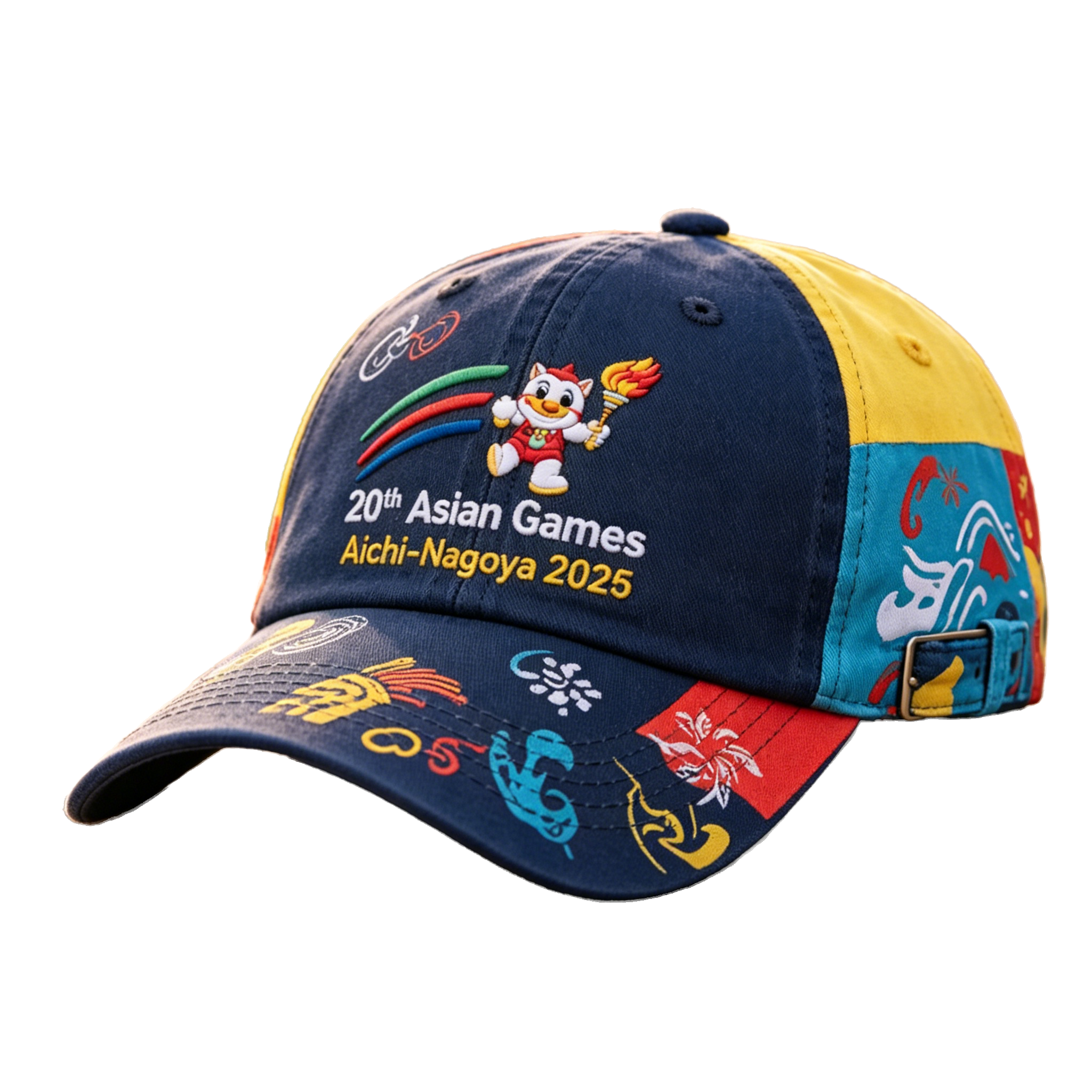 2026 Aichi-Nagoya Asian Games Grey Denim Fan Cap | Embroidered Adjustable Sports Headwear | xhcaps.com