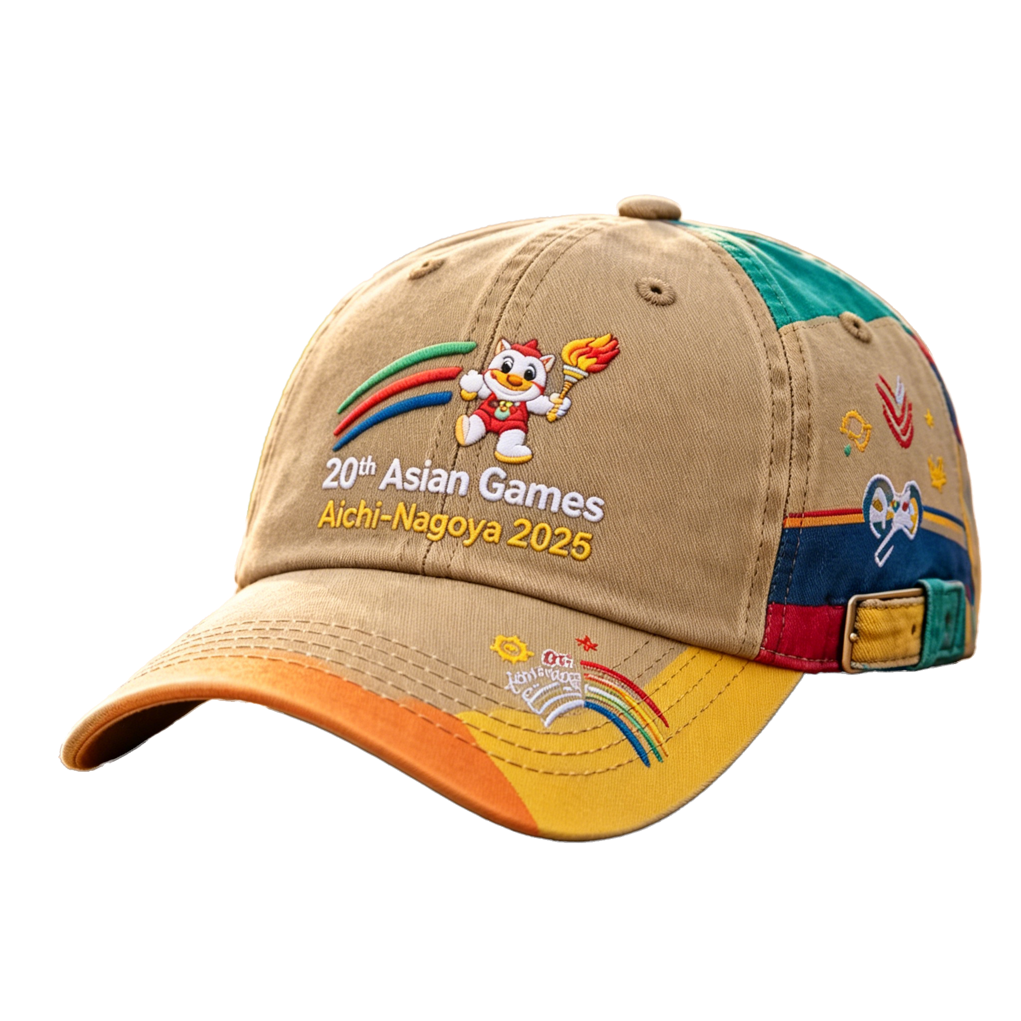 2026 Aichi-Nagoya Asian Games Grey Denim Cap | Fan Embroidered Adjustable Sports Hat | xhcaps.com