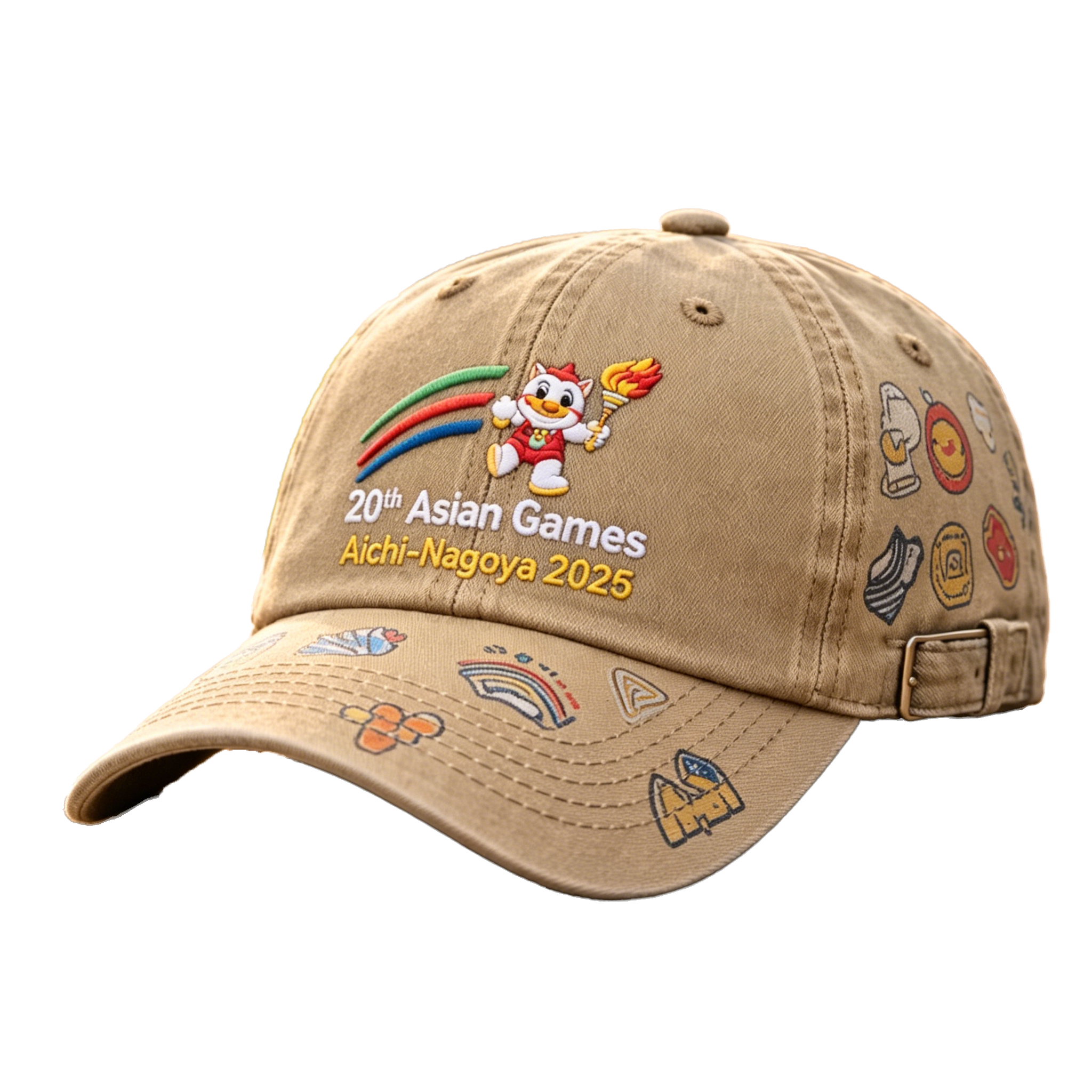 2026 Aichi-Nagoya Asian Games Grey Denim Fan Cap | Adjustable Embroidered Sports Headwear | xhcaps.com