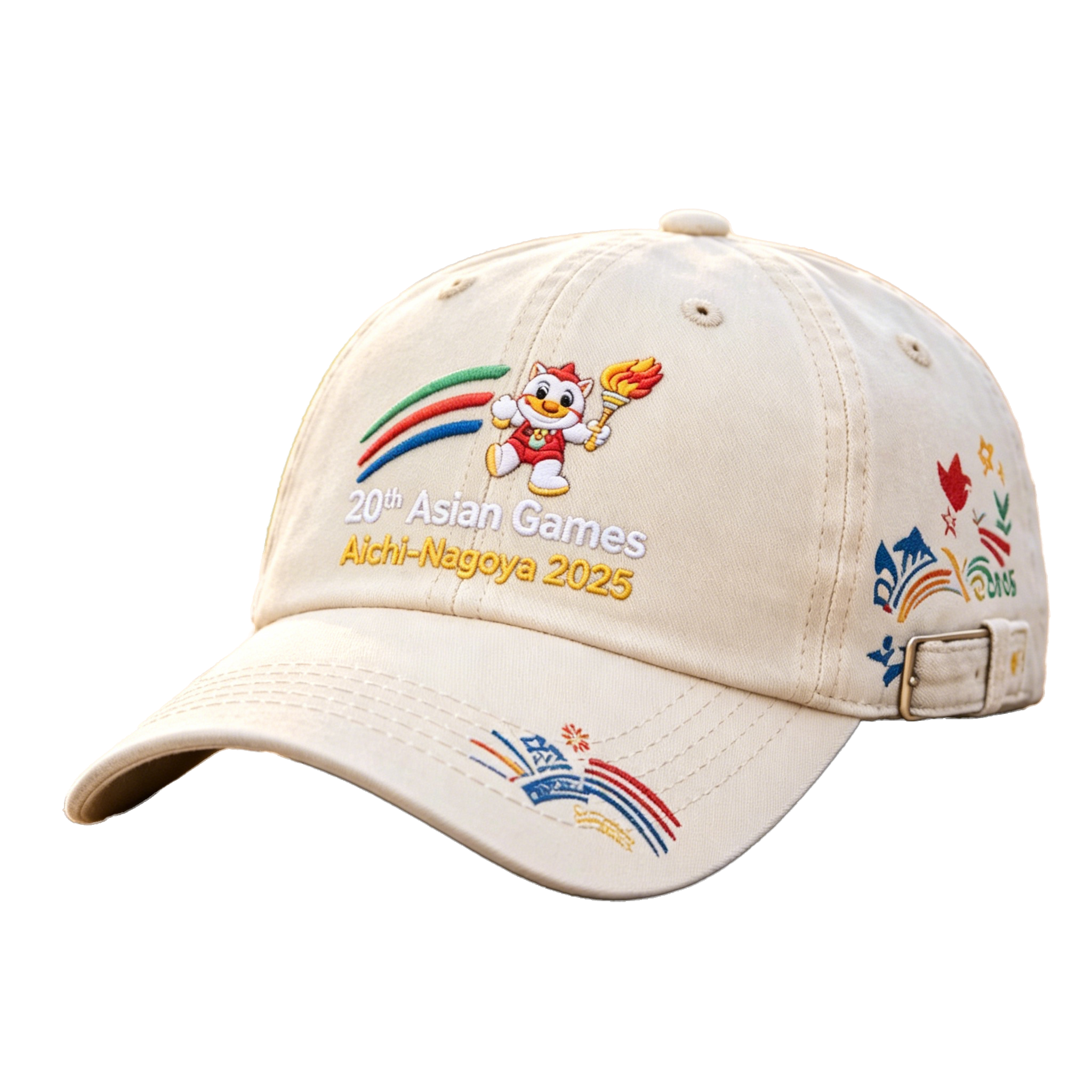 2026 Aichi-Nagoya Asian Games Grey Denim Fan Cap | Embroidered Adjustable Sports Headwear | xhcaps.com