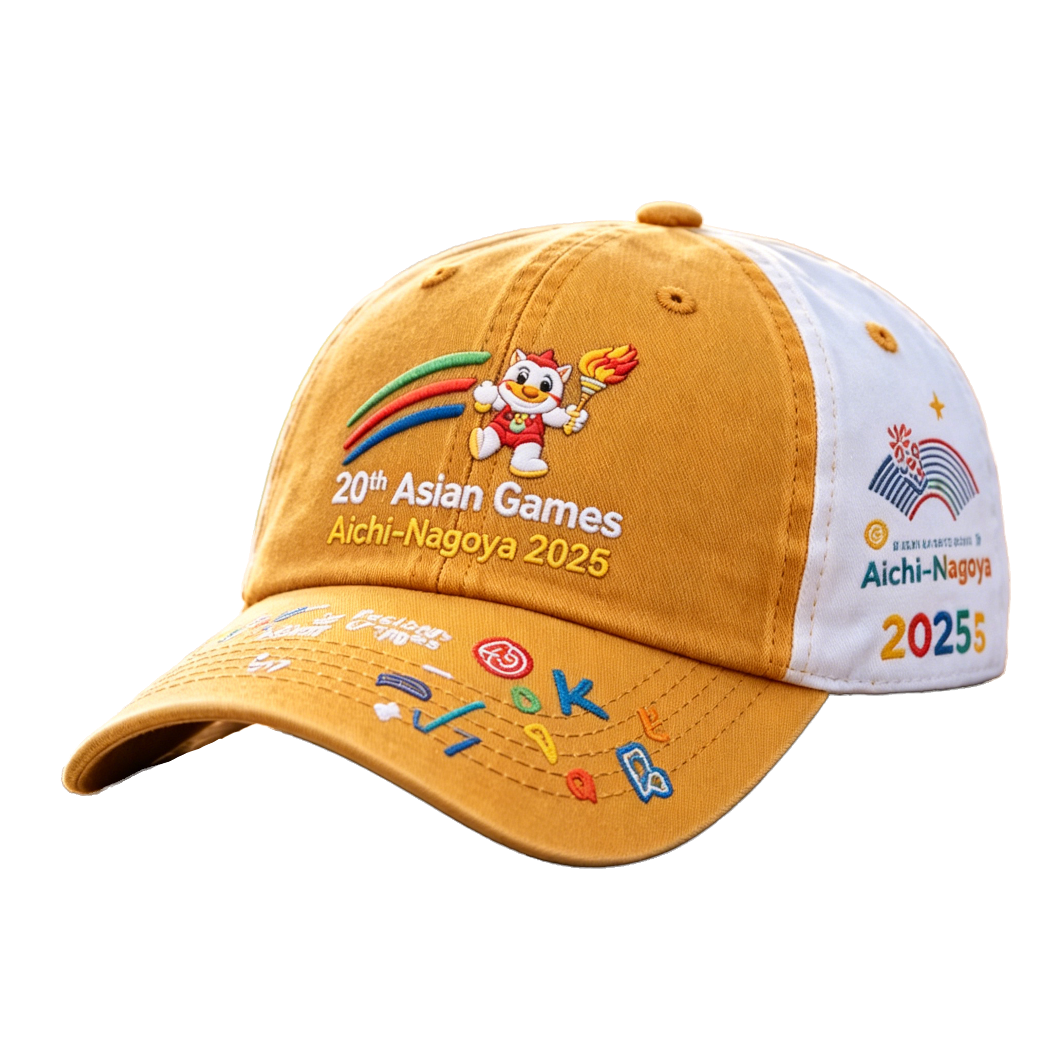 2026 Aichi-Nagoya Asian Games Grey Denim Fan Cap | Embroidered Adjustable Sports Headwear | xhcaps.com