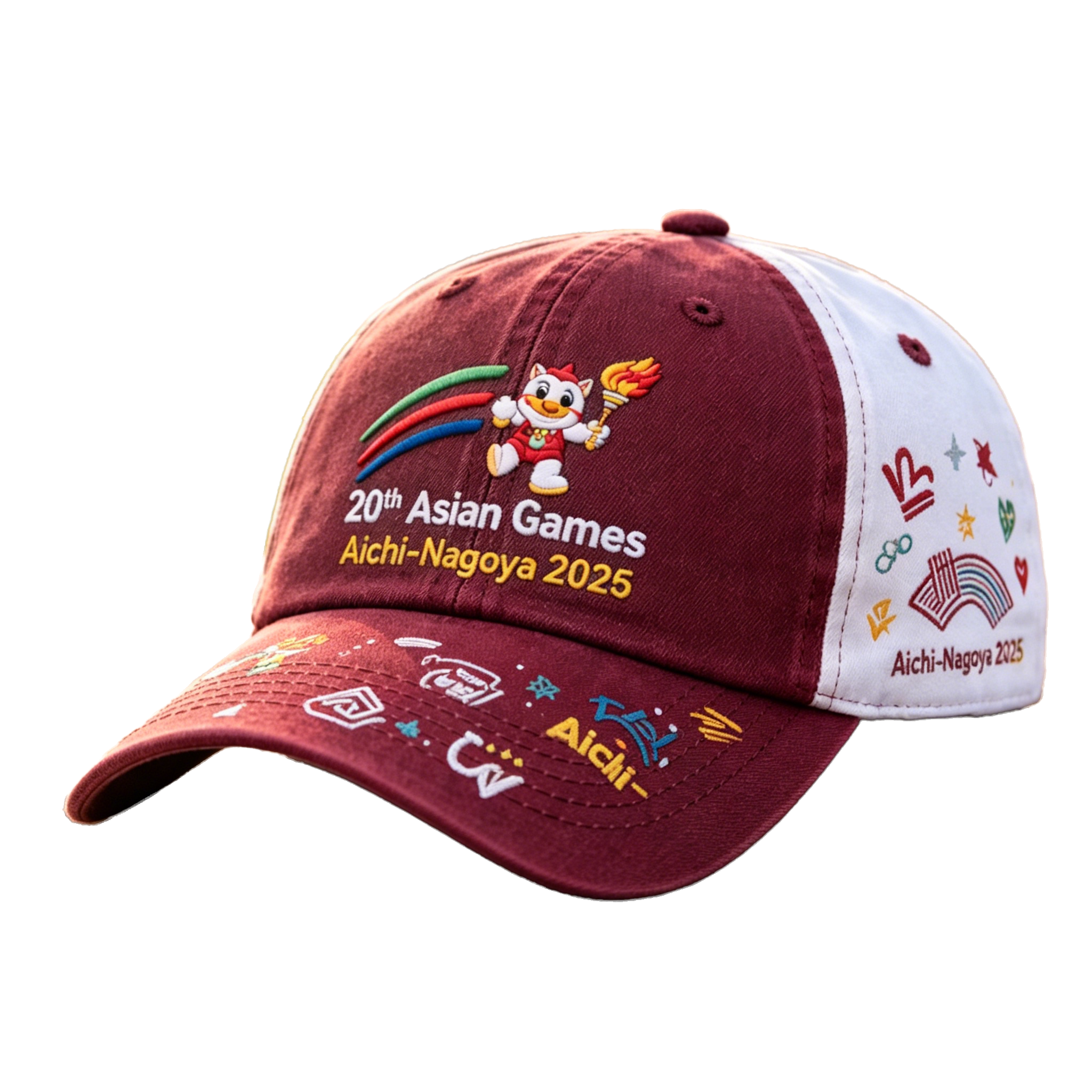2026 Aichi-Nagoya Asian Games Grey Denim Fan Cap | Embroidered Adjustable Sports Headwear | xhcaps.com