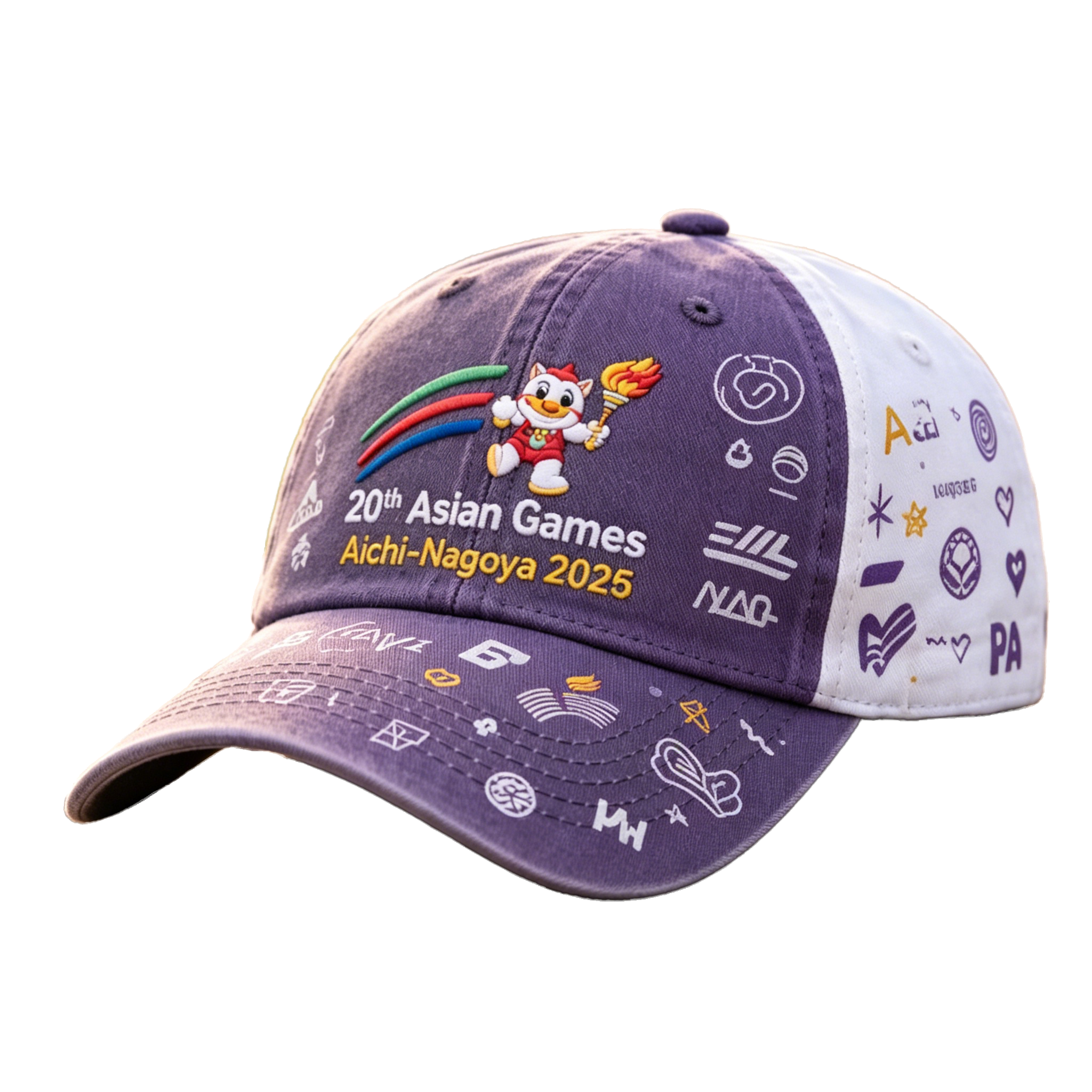 2026 Aichi-Nagoya Asian Games Grey Denim Fan Cap | Adjustable Embroidered Sports Headwear | xhcaps.com