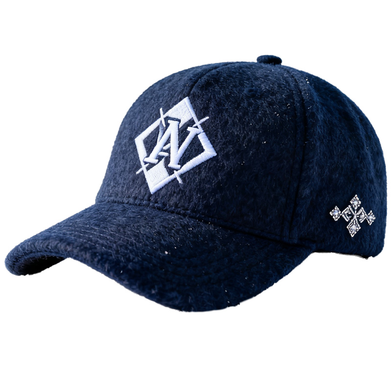 Custom Embroidered Gray Snapback Adjustable Wool Blend Baseball Cap