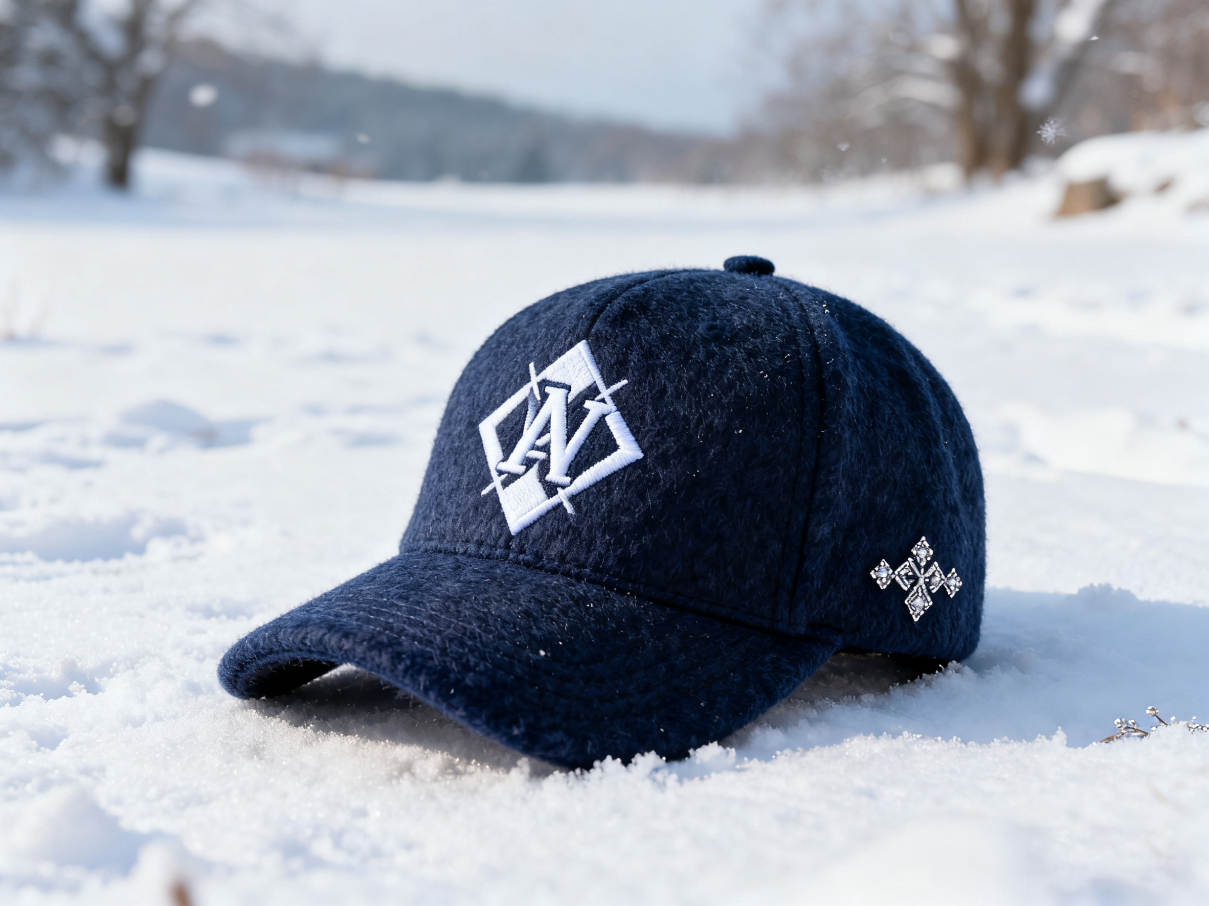 Custom Embroidered Gray Snapback Adjustable Wool Blend Baseball Cap