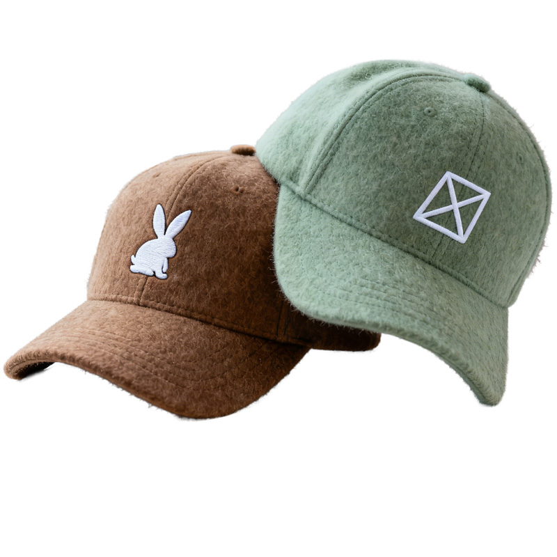 Custom Embroidered Gray Snapback Adjustable Wool Blend Baseball Cap