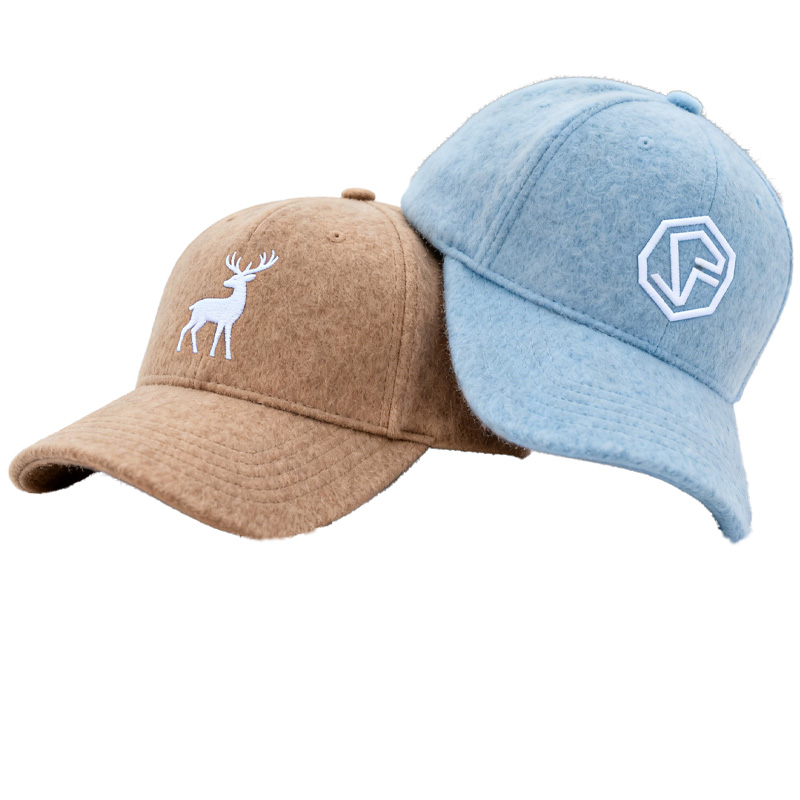 Custom Embroidered Gray Snapback Adjustable Wool Blend Baseball Cap