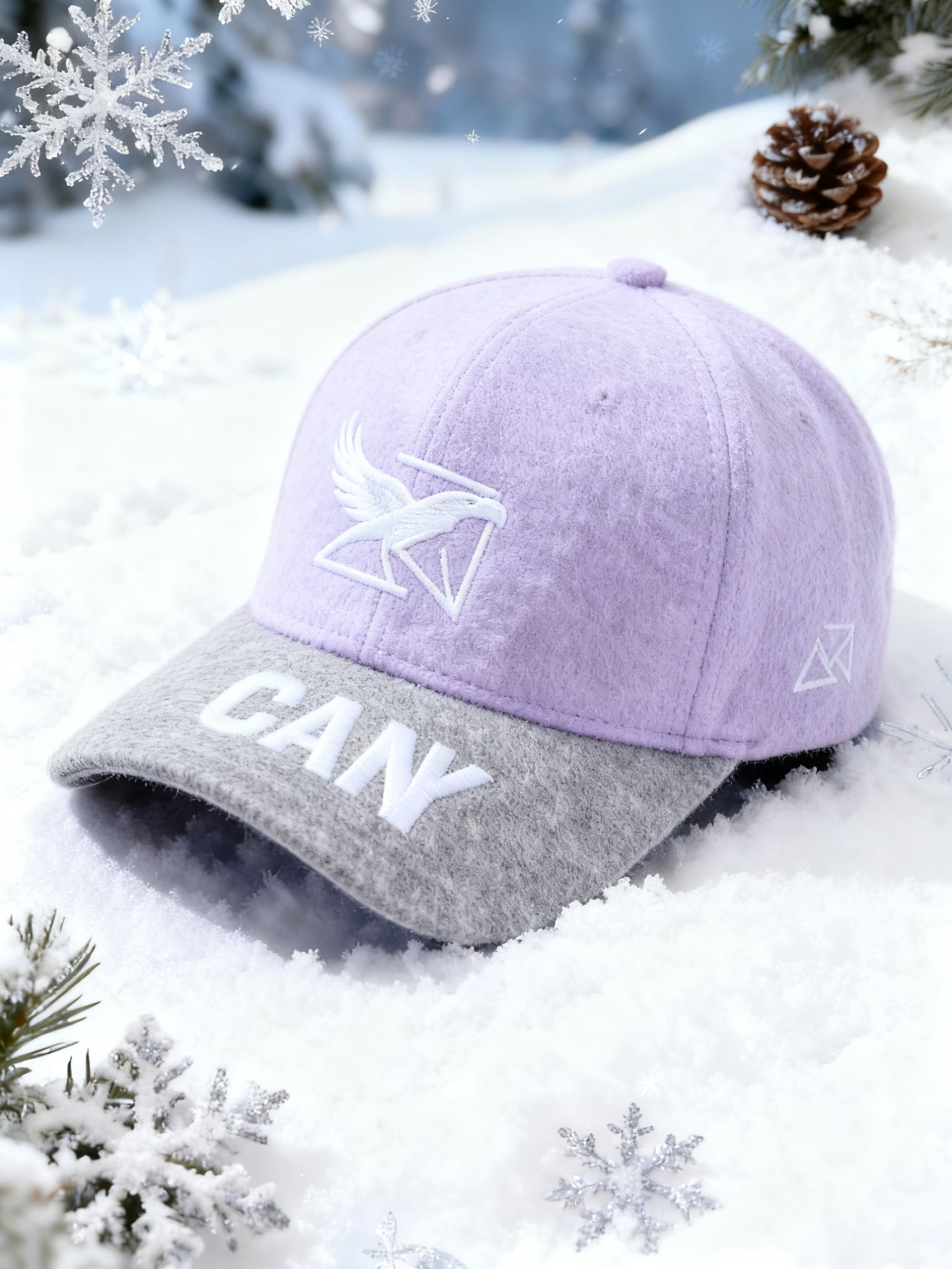 Custom Embroidered Gray Snapback Adjustable Wool Blend Baseball Cap