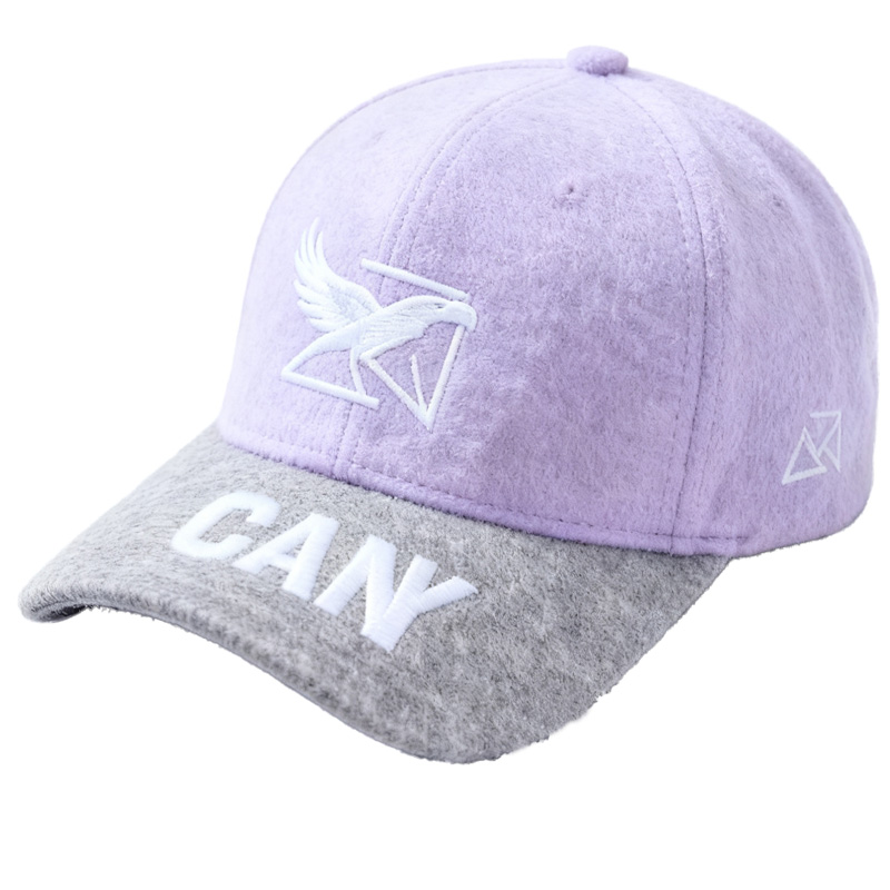 Custom Embroidered Gray Snapback Adjustable Wool Blend Baseball Cap