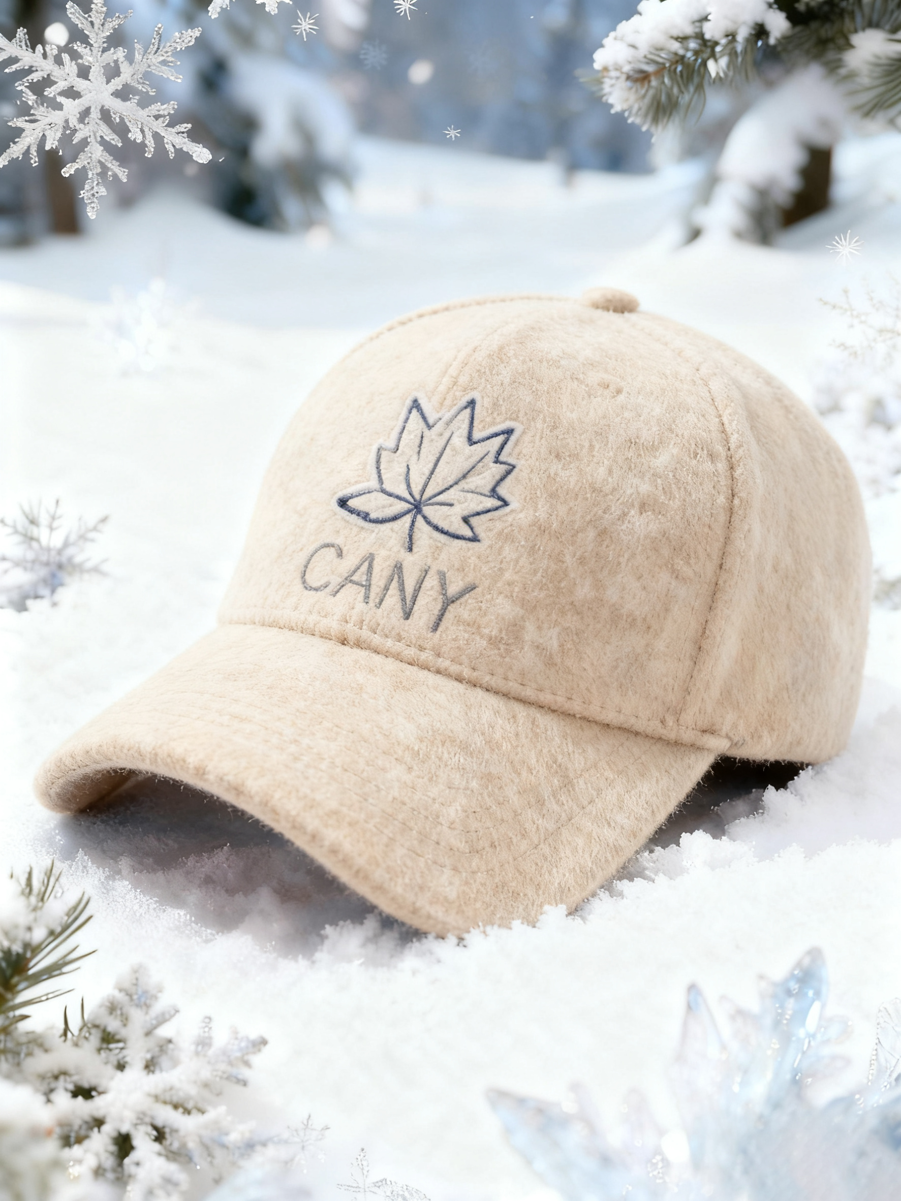 Custom Embroidered Gray Snapback Adjustable Wool Blend Baseball Cap