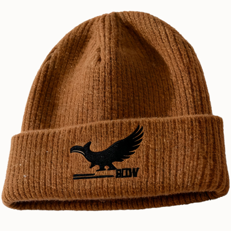 Custom Women's Embroidered Wool Warm Ribbed Winter Knitted Hats