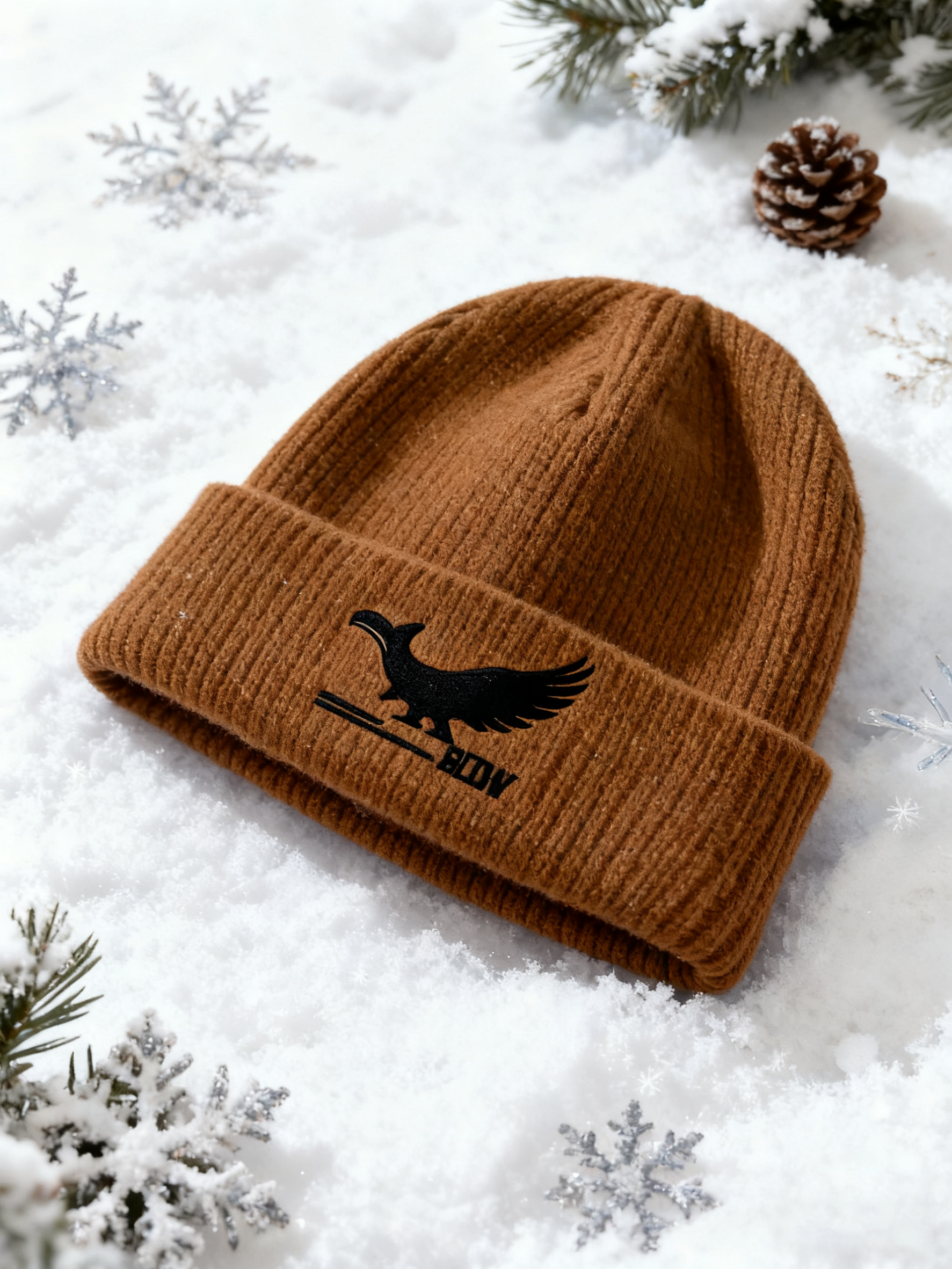 Custom Women's Embroidered Wool Warm Ribbed Winter Knitted Hats