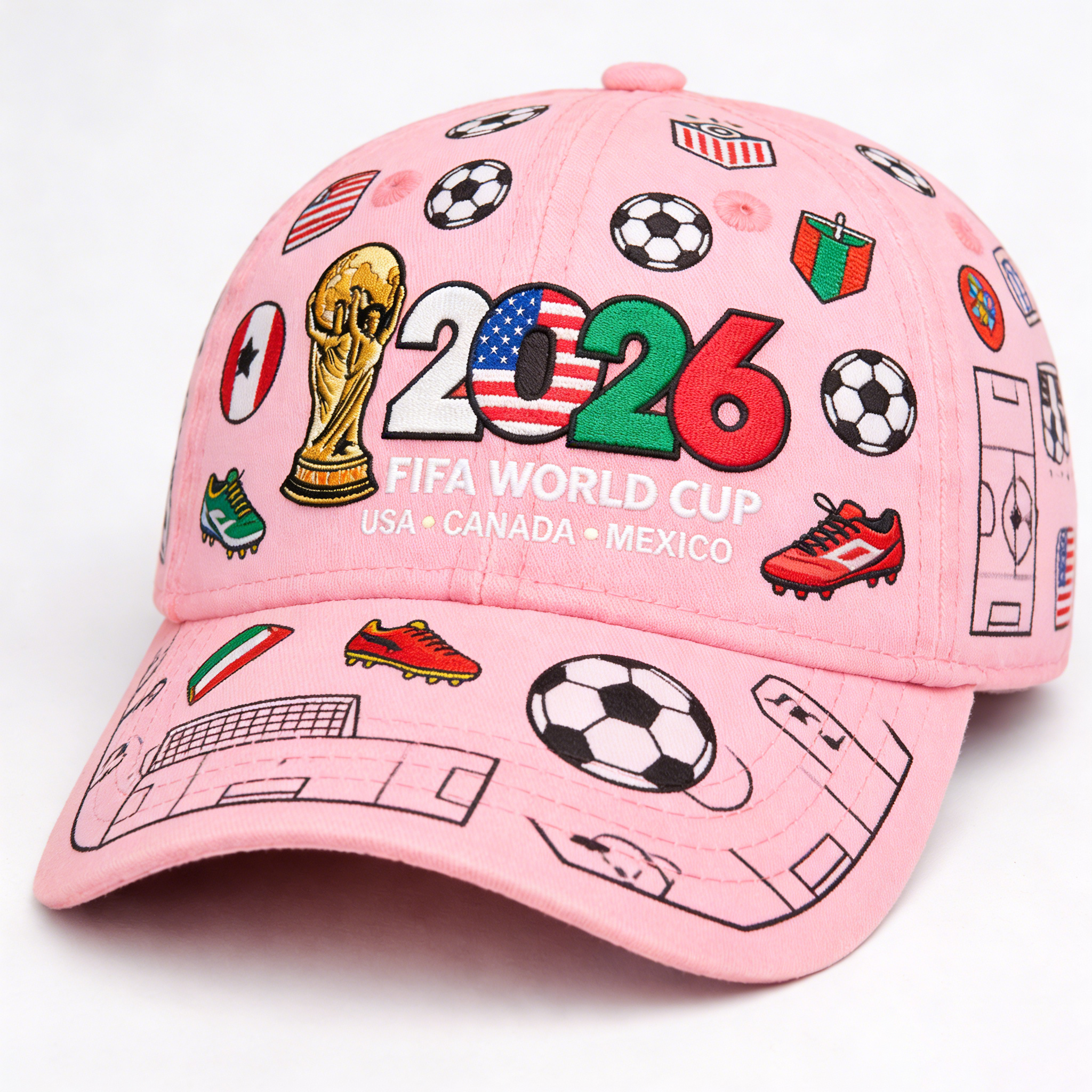 2026 FIFA World Cup Embroidered Gray Cotton Denim Adjustable Baseball Cap