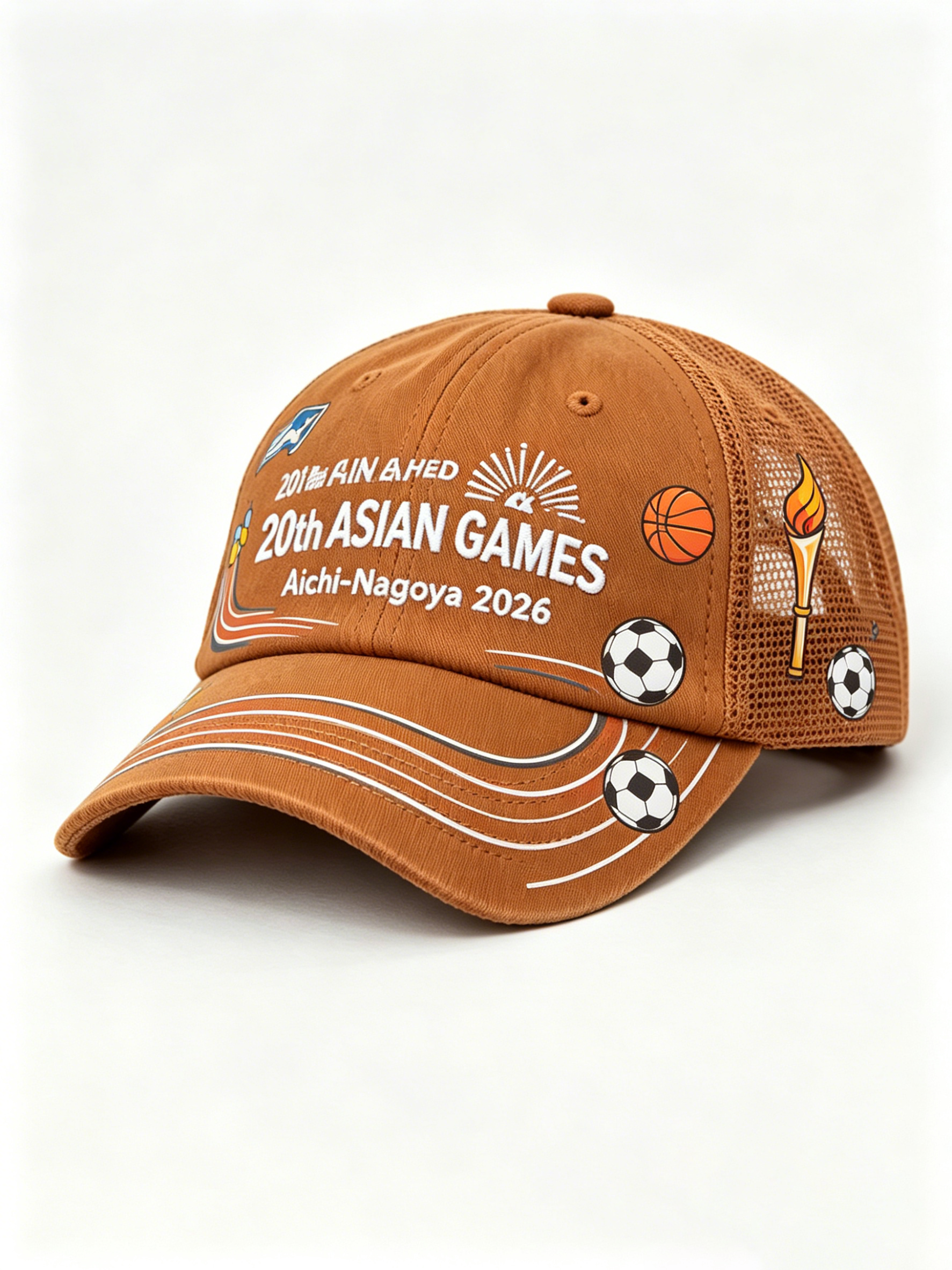 2026 Aichi-Nagoya Asian Games Grey Denim Fan Cap | Adjustable Embroidered Sports Headwear | xhcaps.com