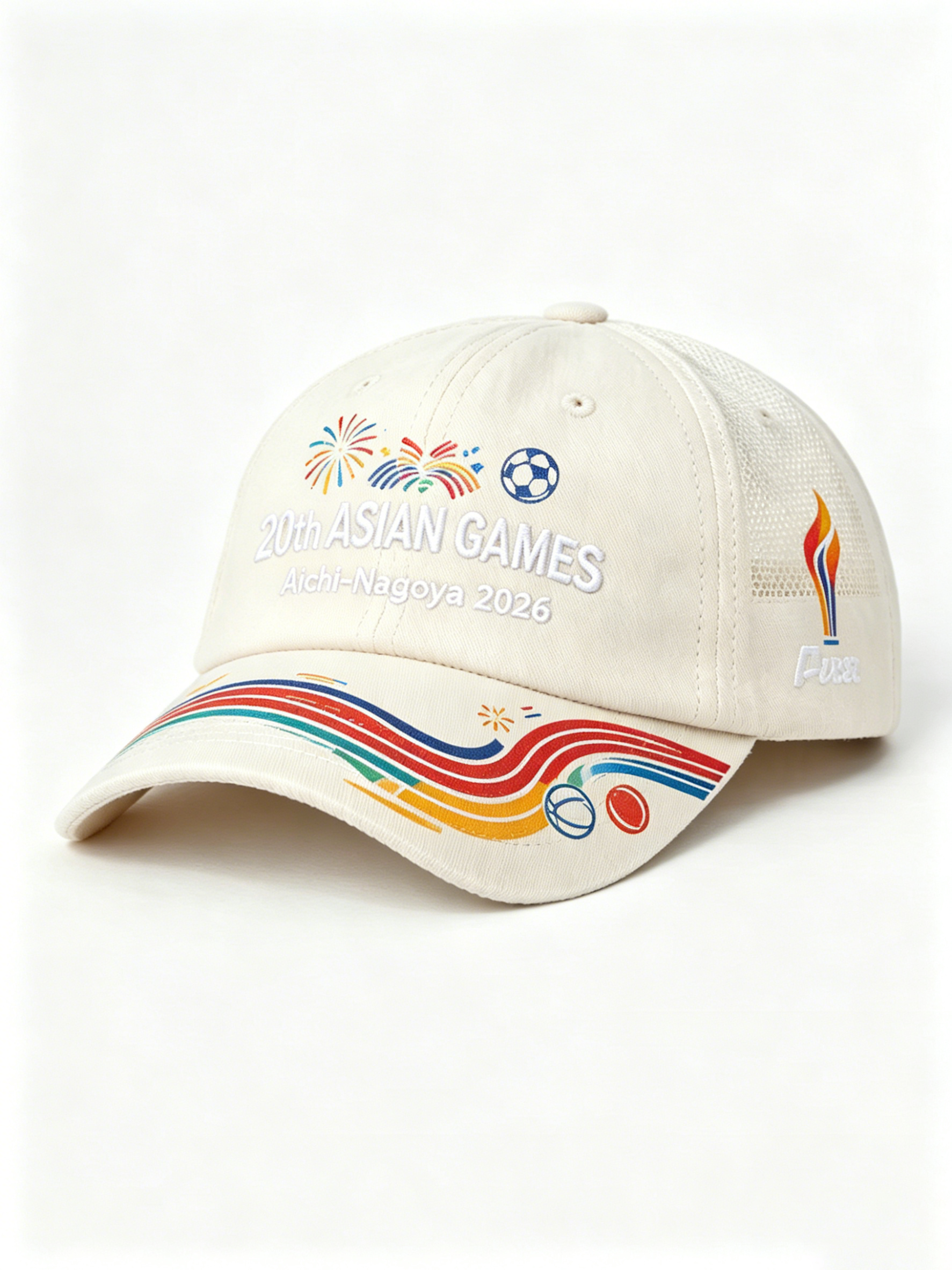 2026 Aichi-Nagoya Asian Games Grey Denim Fan Cap | Adjustable Embroidered Sports Headwear | xhcaps.com