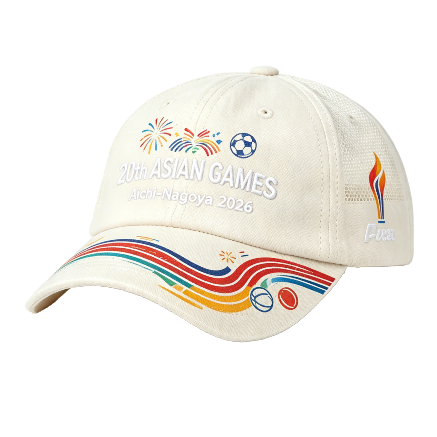 2026 Aichi-Nagoya Asian Games Grey Denim Fan Cap | Adjustable Embroidered Sports Headwear | xhcaps.com