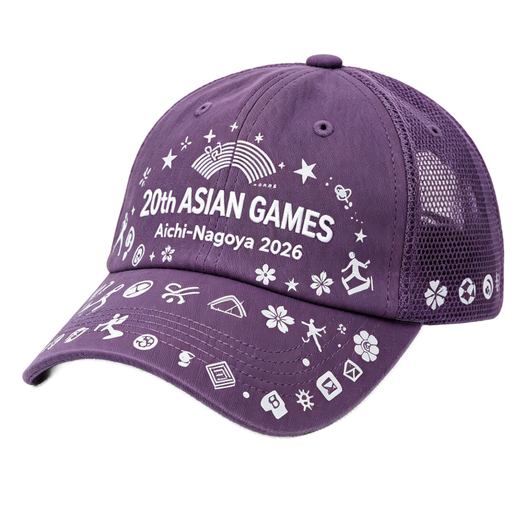 2026 Aichi-Nagoya Asian Games Grey Denim Fan Cap | Adjustable Embroidered Sports Headwear | xhcaps.com