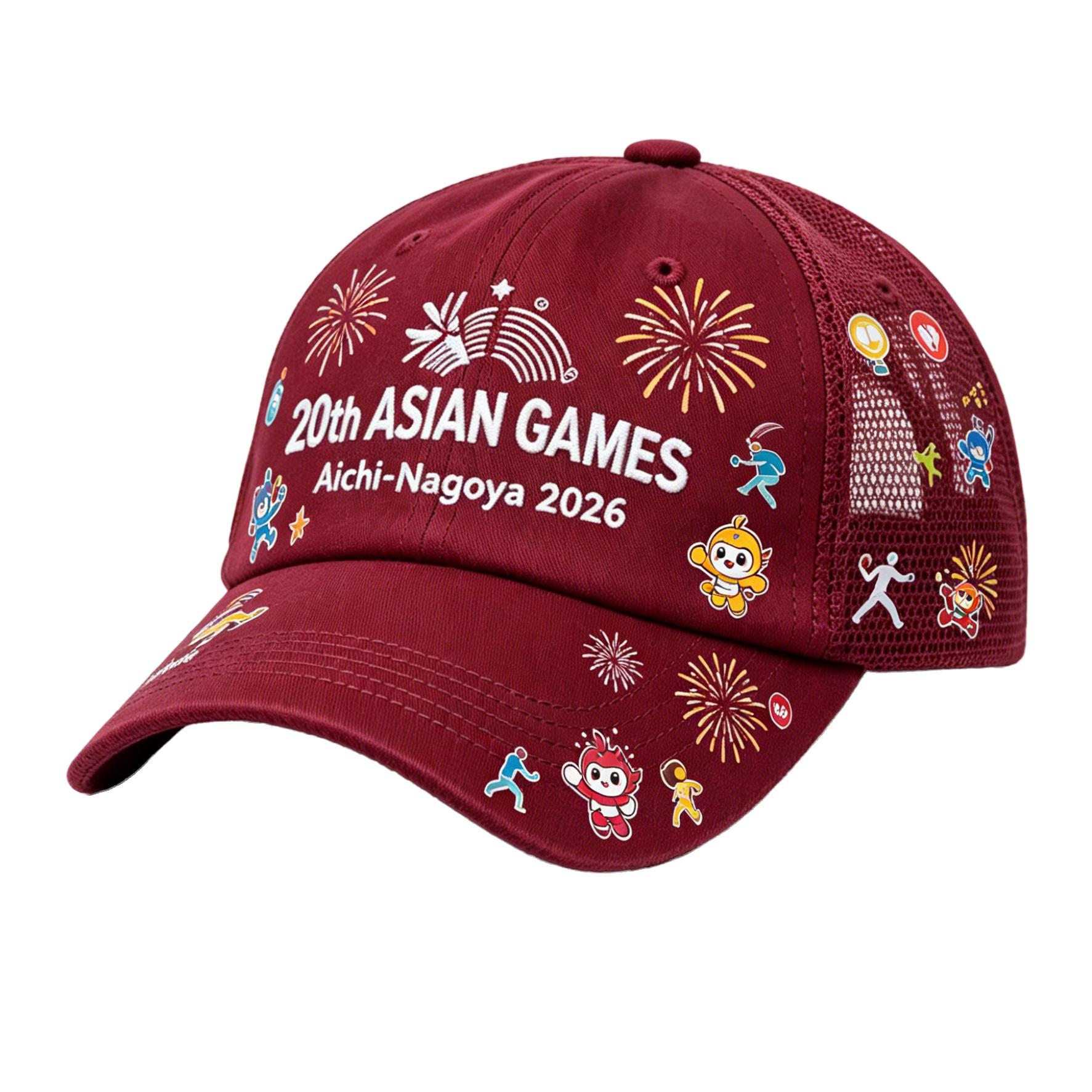 2026 Aichi-Nagoya Asian Games Grey Denim Fan Cap | Adjustable Embroidered Sports Headwear | xhcaps.com
