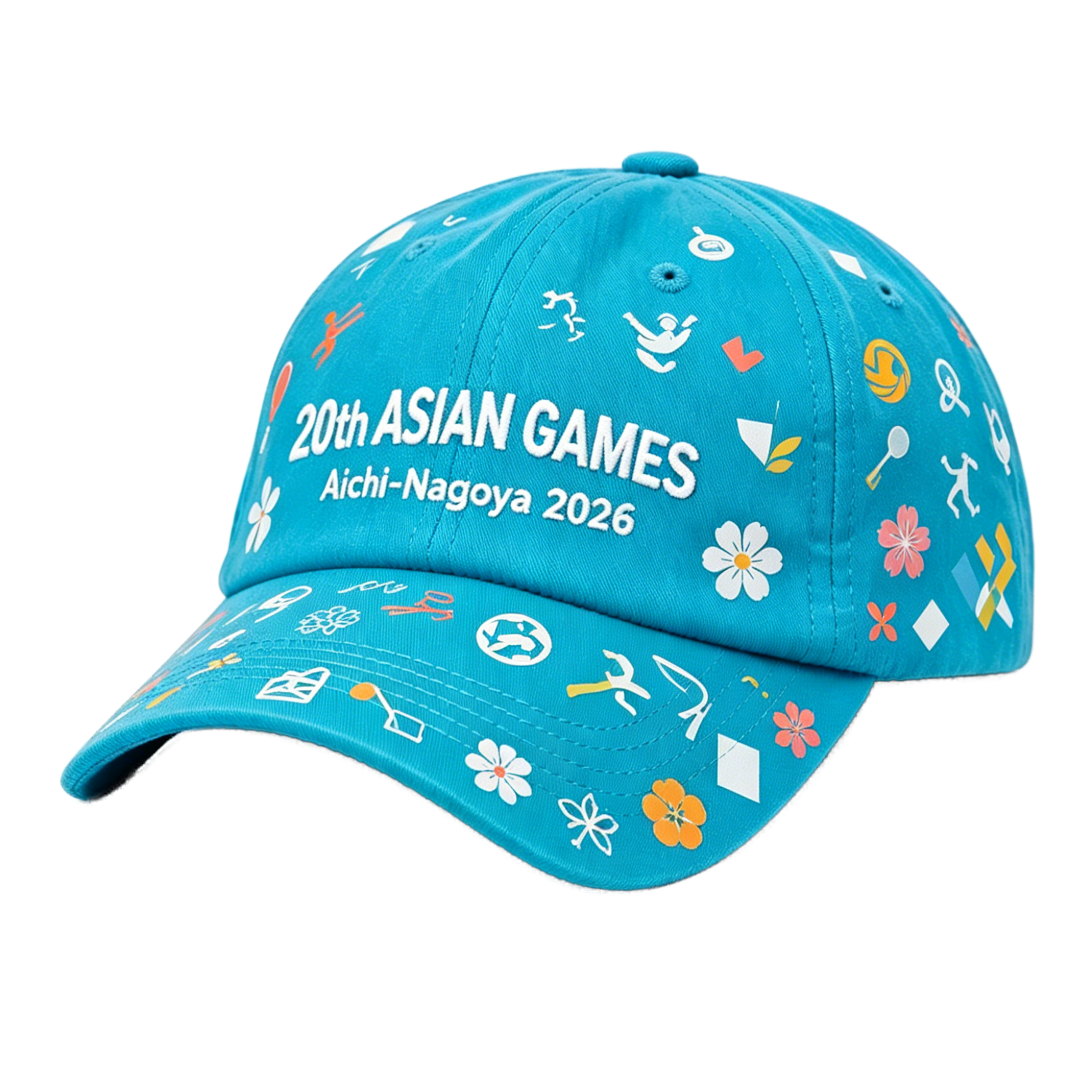 2026 Aichi-Nagoya Asian Games Grey Denim Fan Cap | Adjustable Embroidered Sports Headwear | xhcaps.com