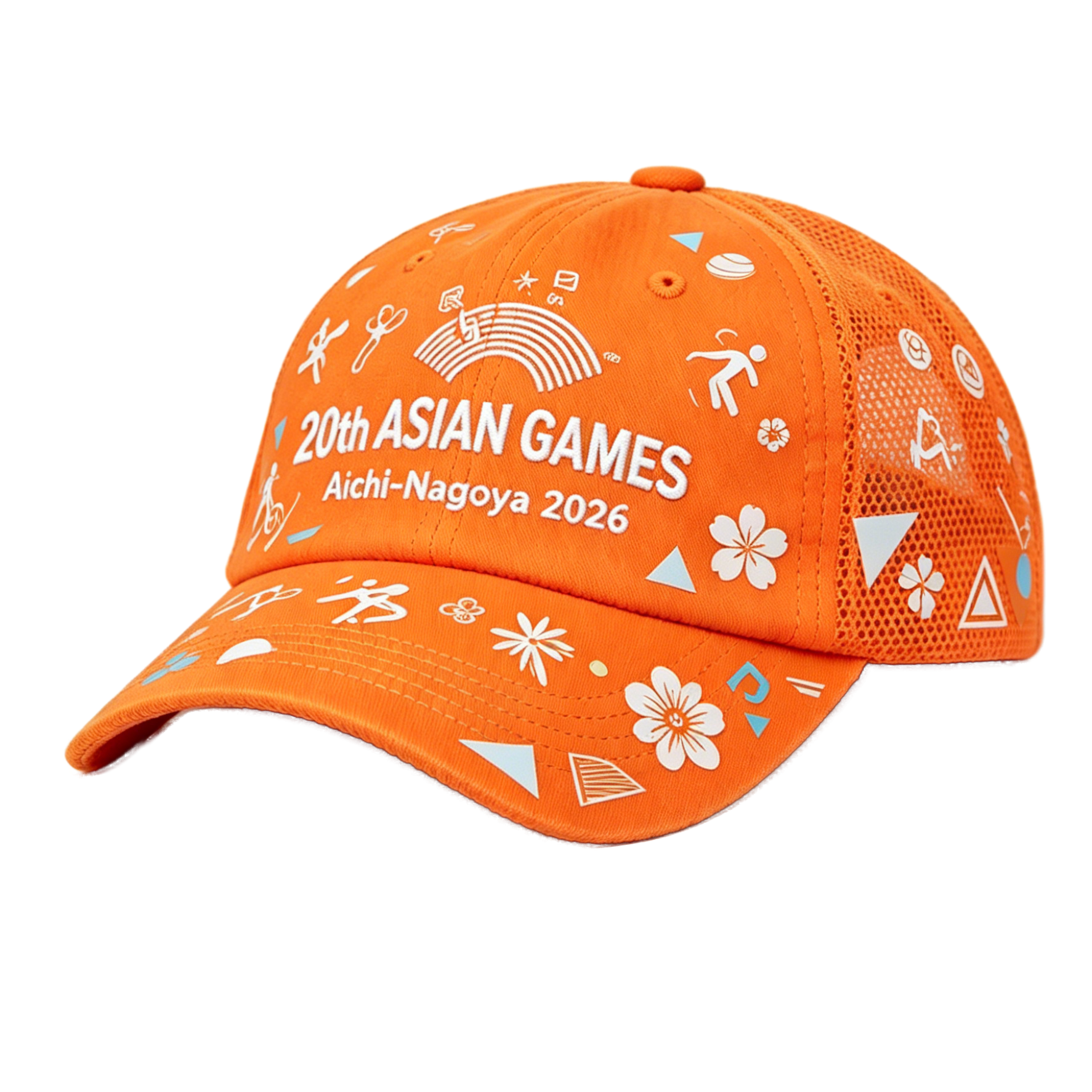 2026 Aichi-Nagoya Asian Games Grey Denim Fan Cap | Adjustable Embroidered Sports Headwear | xhcaps.com