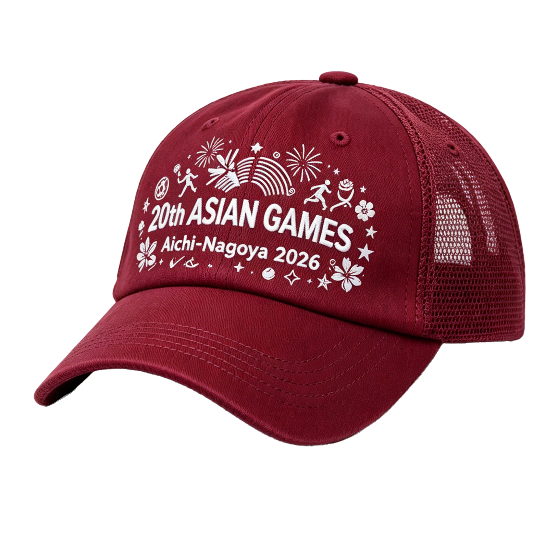 2026 Aichi-Nagoya Asian Games Grey Denim Fan Cap | Adjustable Embroidered Sports Headwear | xhcaps.com