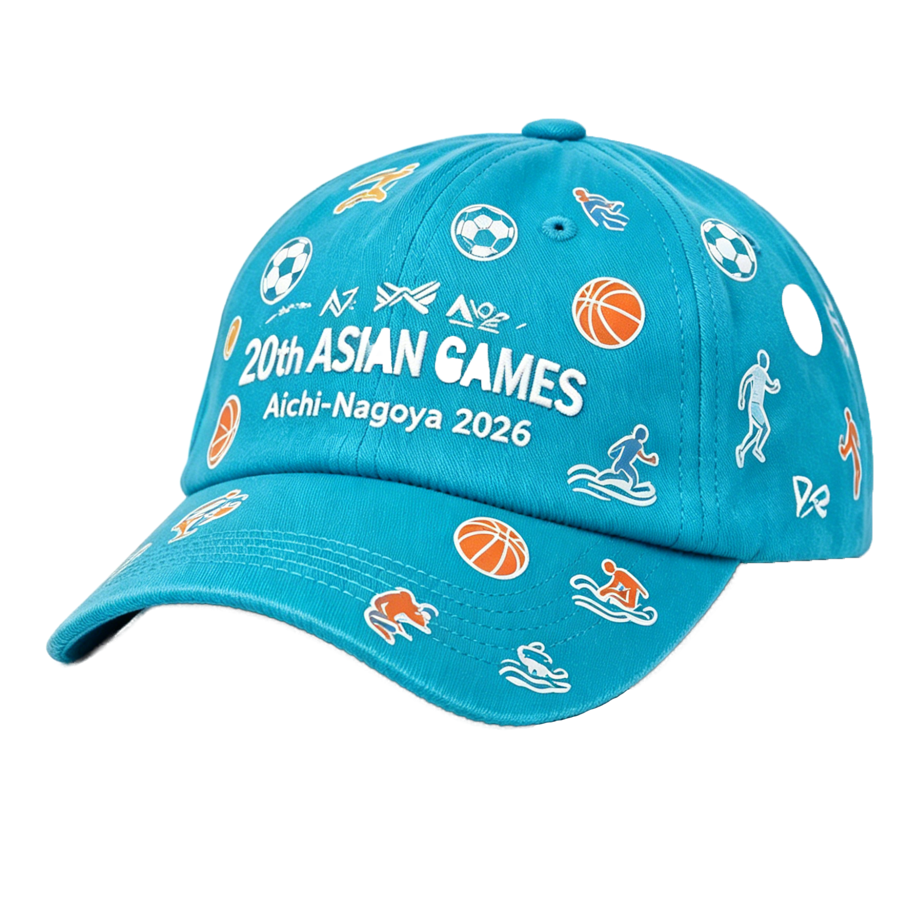 2026 Aichi-Nagoya Asian Games Grey Denim Fan Cap | Adjustable Embroidered Sports Headwear | xhcaps.com