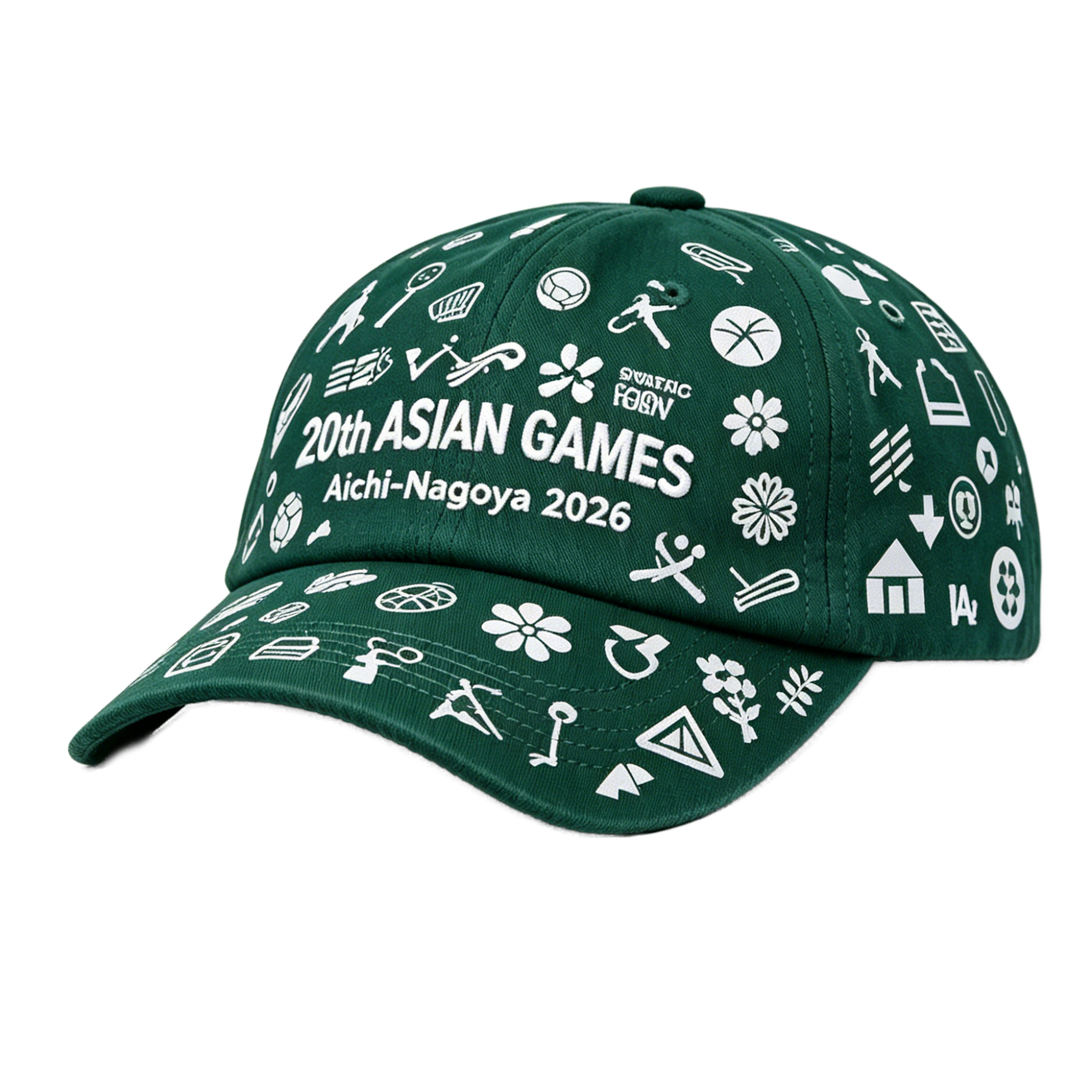 2026 Aichi-Nagoya Asian Games Grey Denim Fan Cap | Adjustable Embroidered Sports Headwear | xhcaps.com