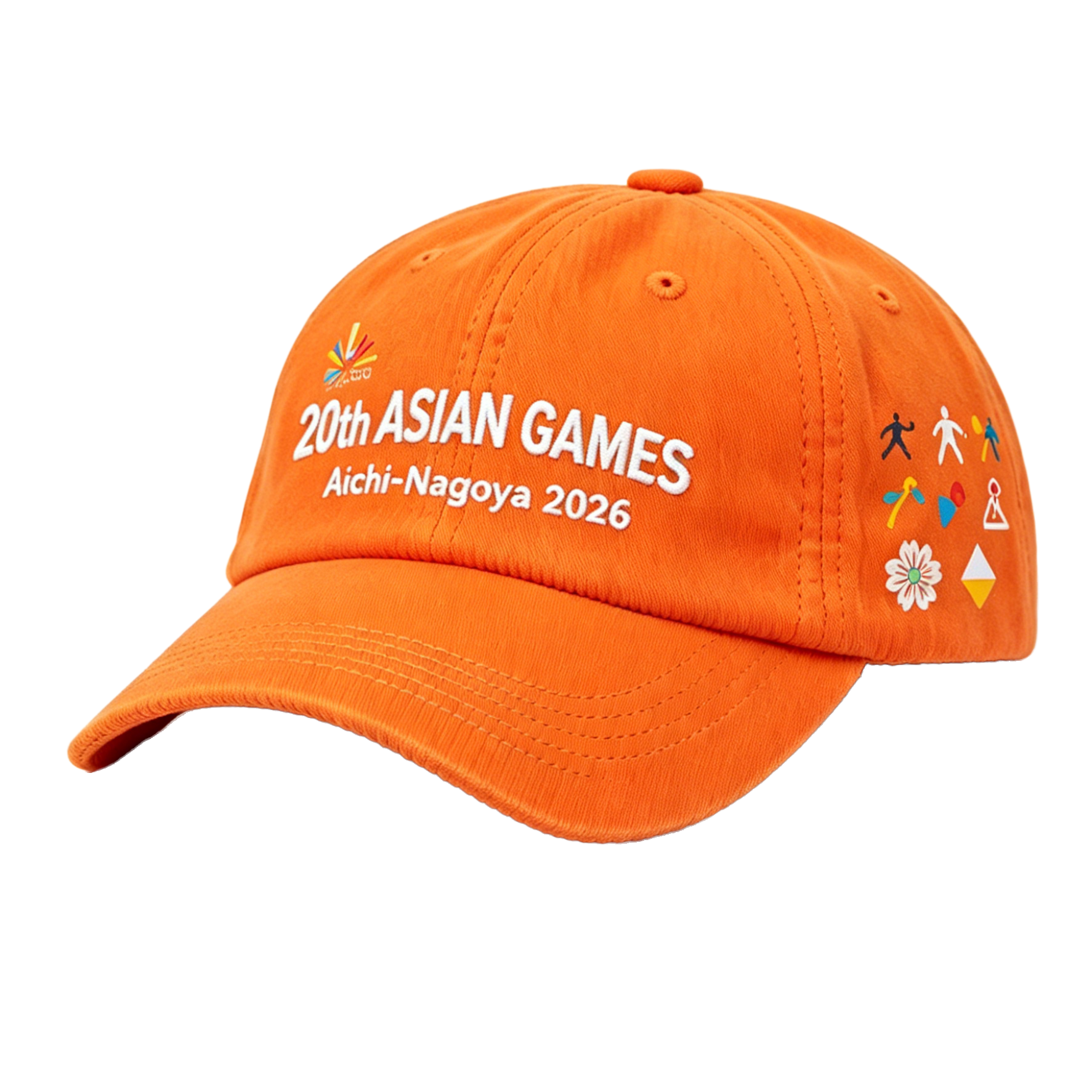 2026 Aichi-Nagoya Asian Games Grey Denim Fan Cap | Adjustable Embroidered Sports Headwear | xhcaps.com