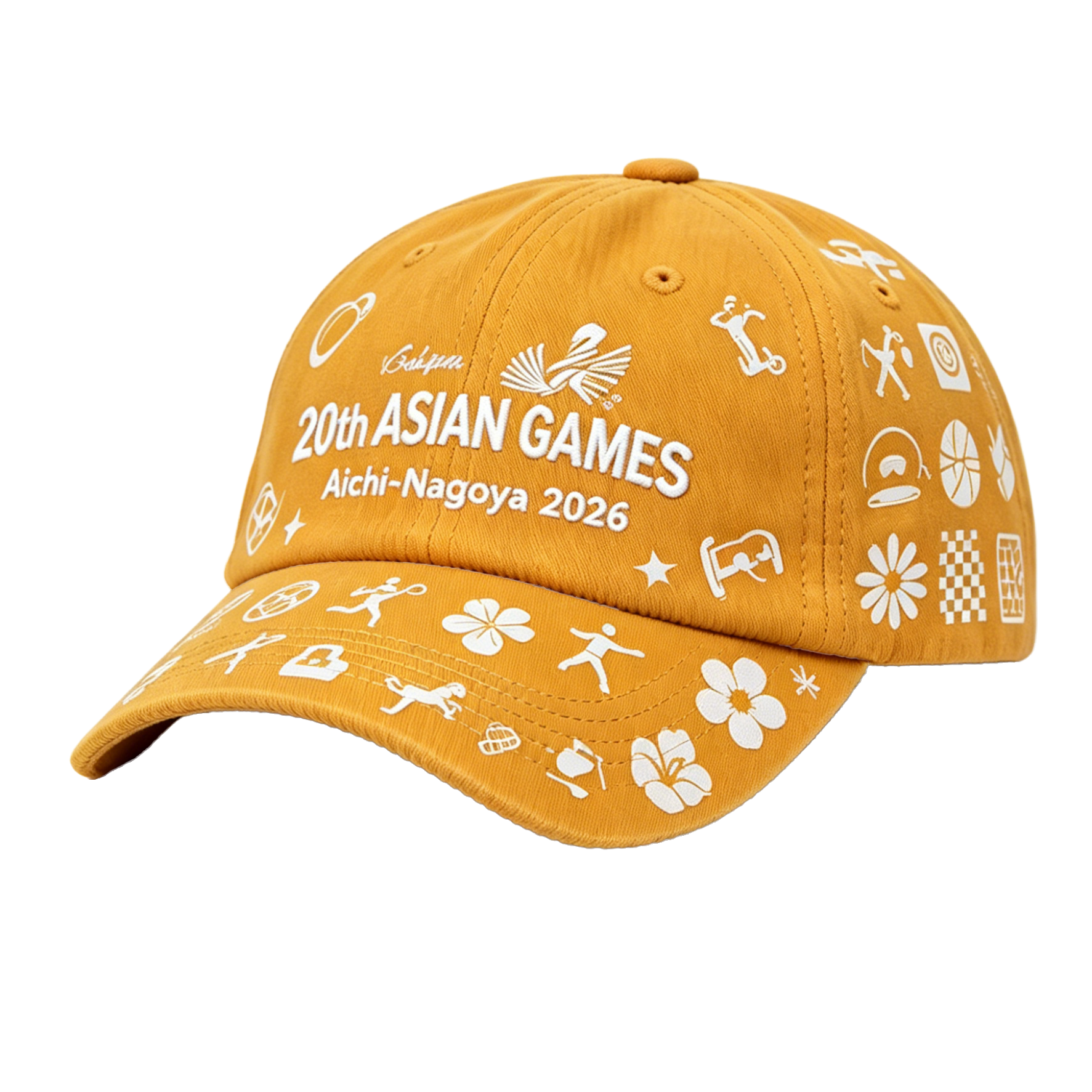 2026 Aichi-Nagoya Asian Games Grey Denim Fan Cap | Adjustable Embroidered Sports Headwear | xhcaps.com