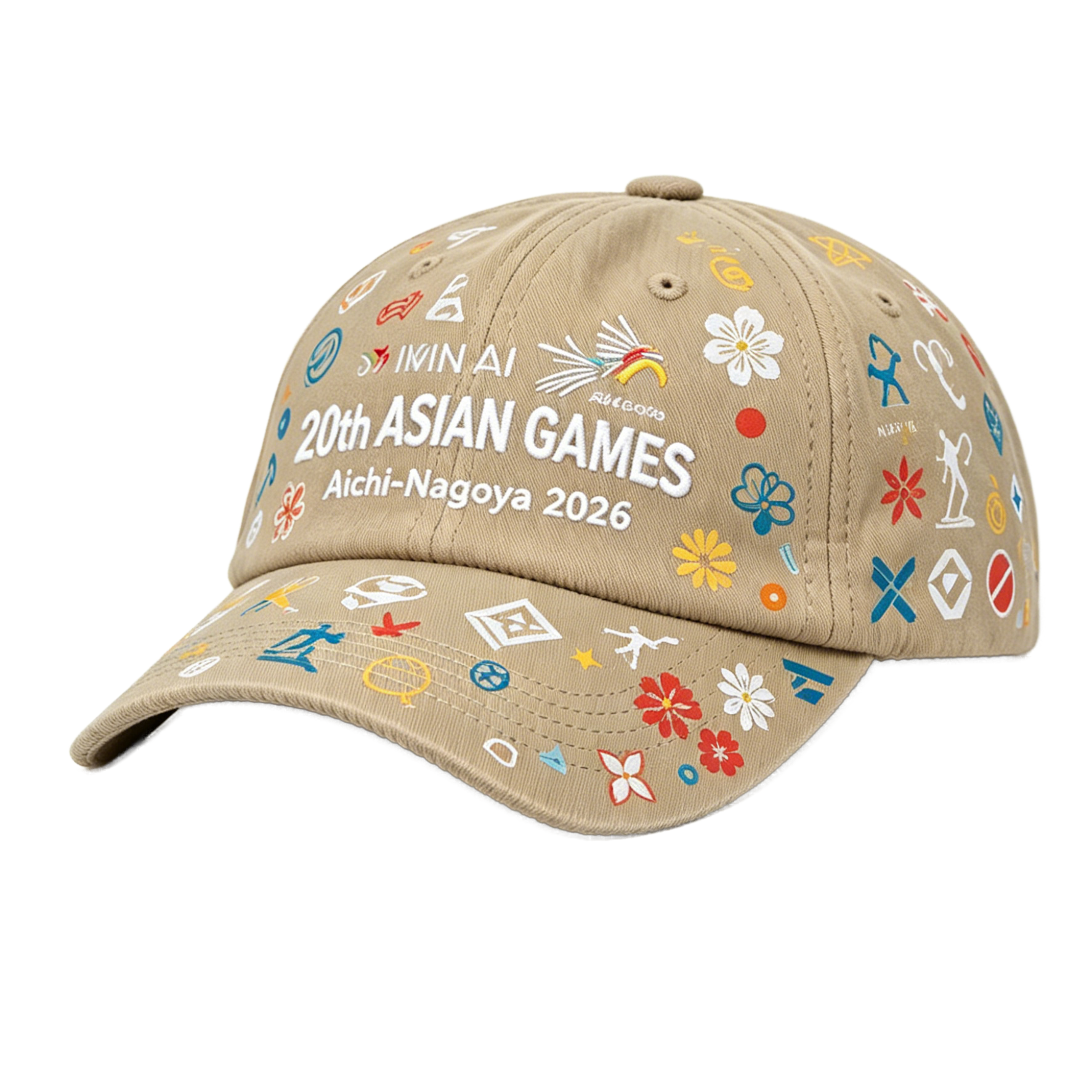 2026 Aichi-Nagoya Asian Games Grey Denim Fan Cap | Adjustable Embroidered Sports Headwear | xhcaps.com