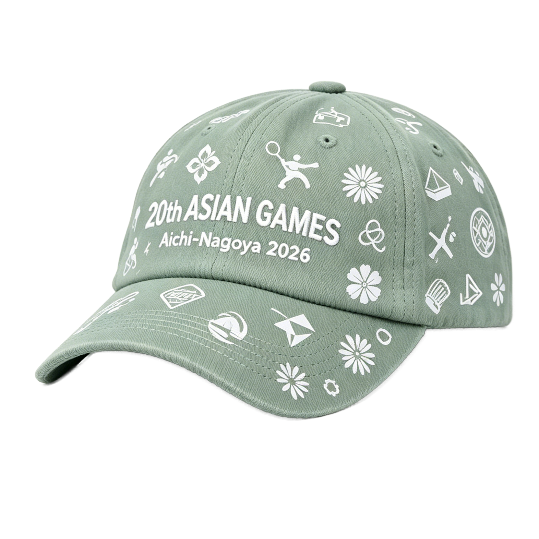 2026 Aichi-Nagoya Asian Games Grey Denim Fan Cap | Adjustable Embroidered Sports Headwear | xhcaps.com