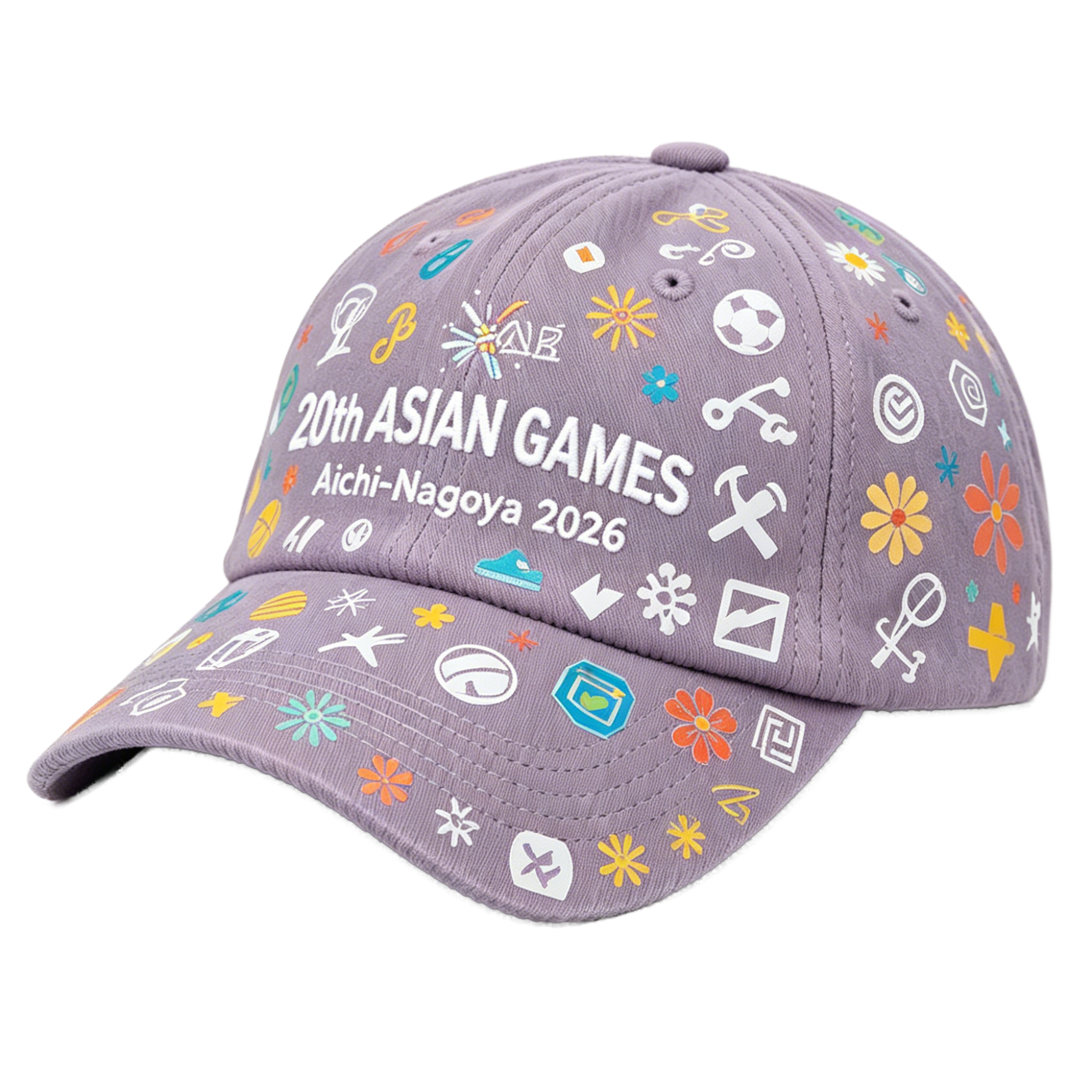 2026 Aichi-Nagoya Asian Games Grey Denim Fan Cap | Adjustable Embroidered Sports Headwear | xhcaps.com