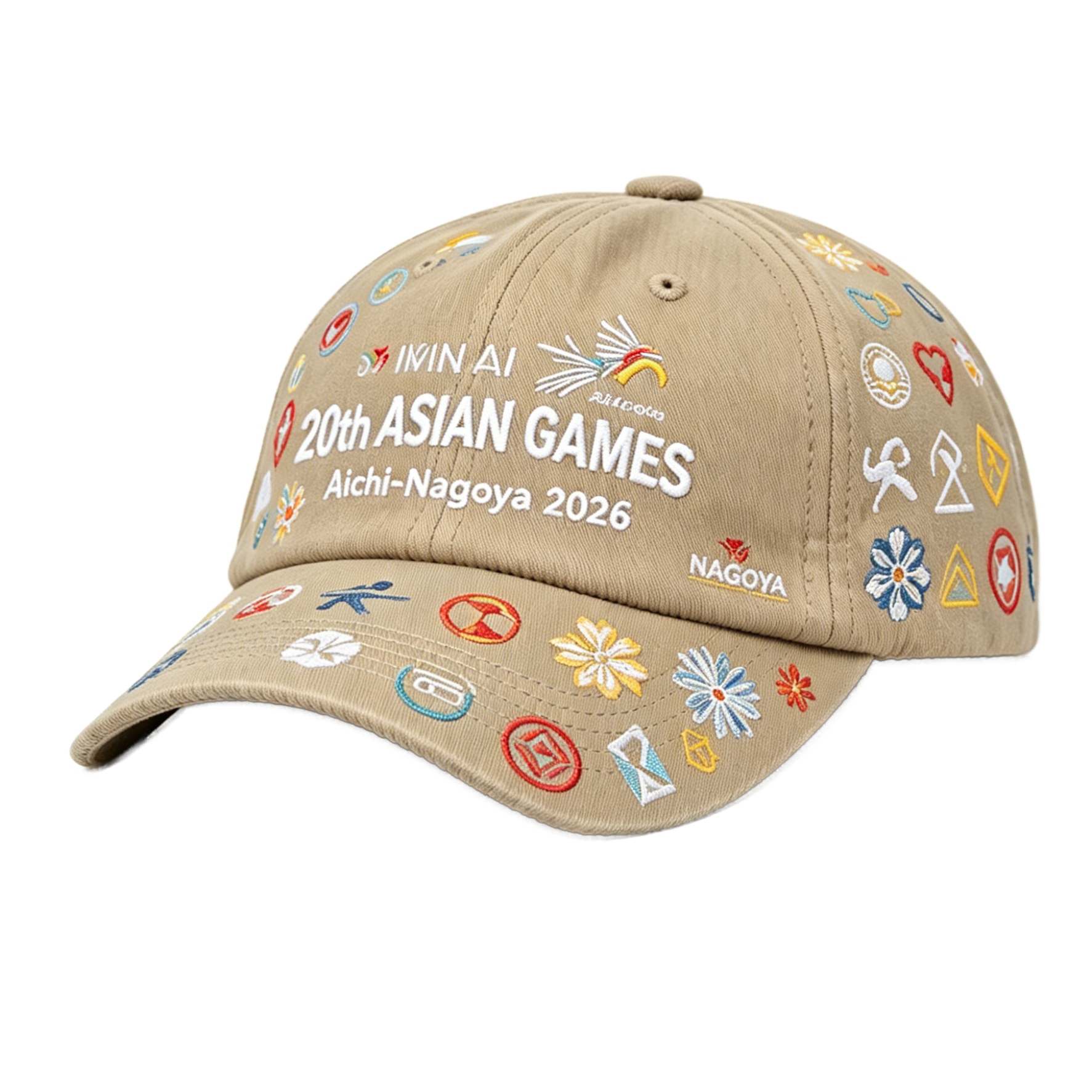 2026 Aichi-Nagoya Asian Games Grey Denim Fan Cap | Adjustable Embroidered Sports Headwear