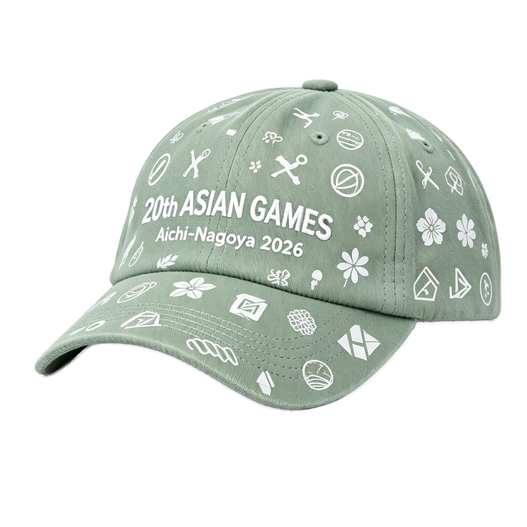 2026 Aichi-Nagoya Asian Games Grey Denim Fan Cap | Adjustable Embroidered Sports Headwear