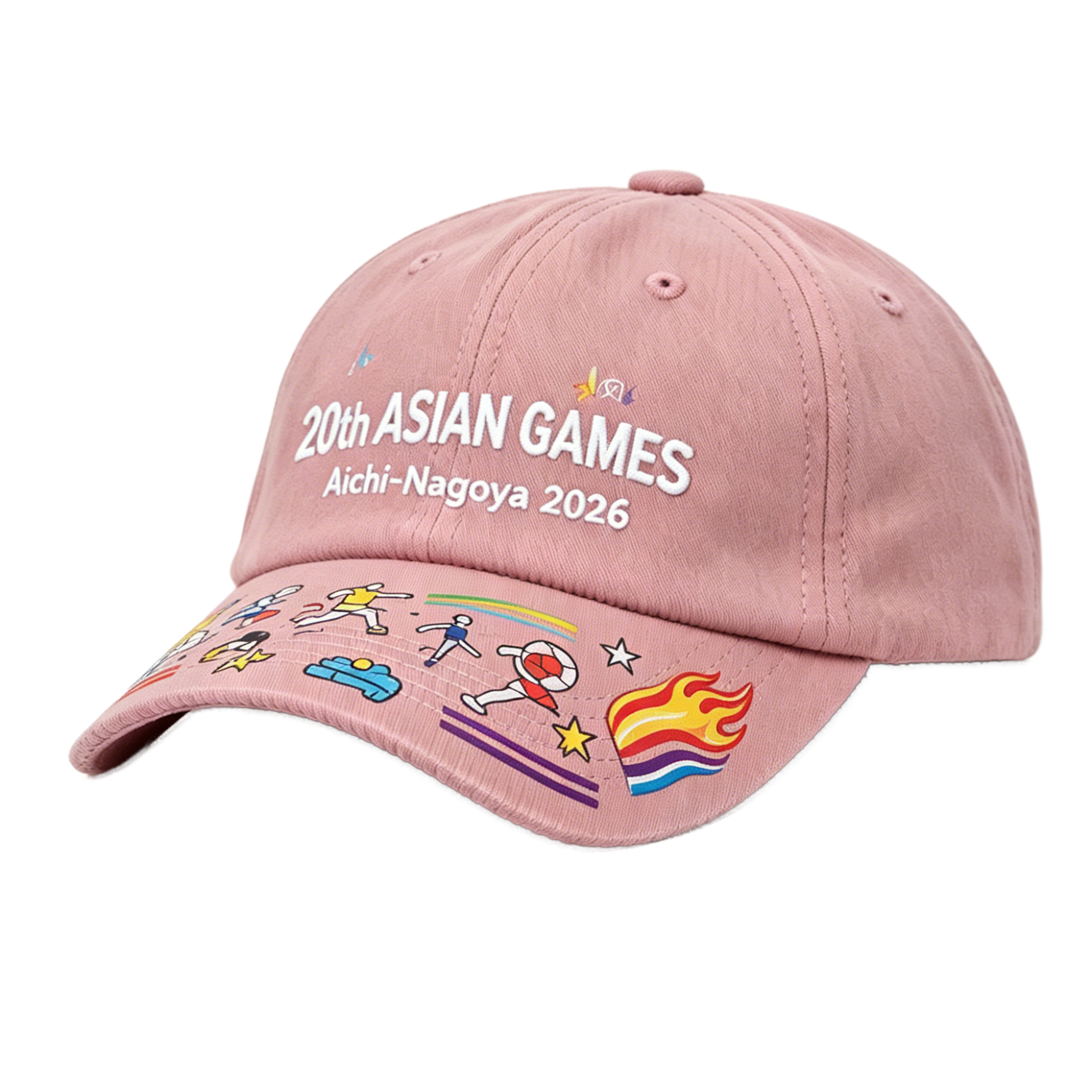 2026 Aichi-Nagoya Asian Games Grey Denim Fan Cap | Adjustable Embroidered Sports Headwear