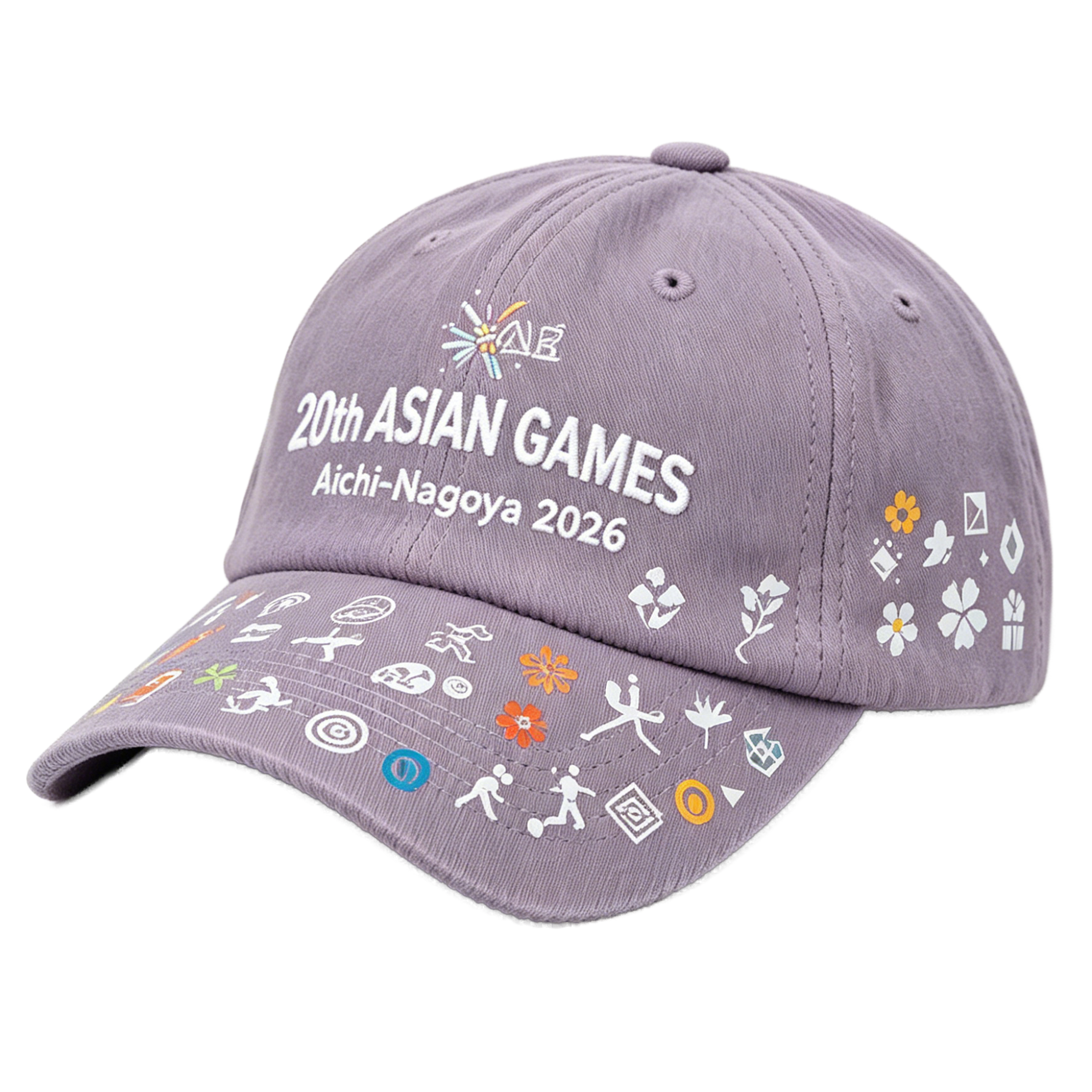 2026 Aichi-Nagoya Asian Games Grey Denim Fan Cap | Adjustable Embroidered Sports Headwear