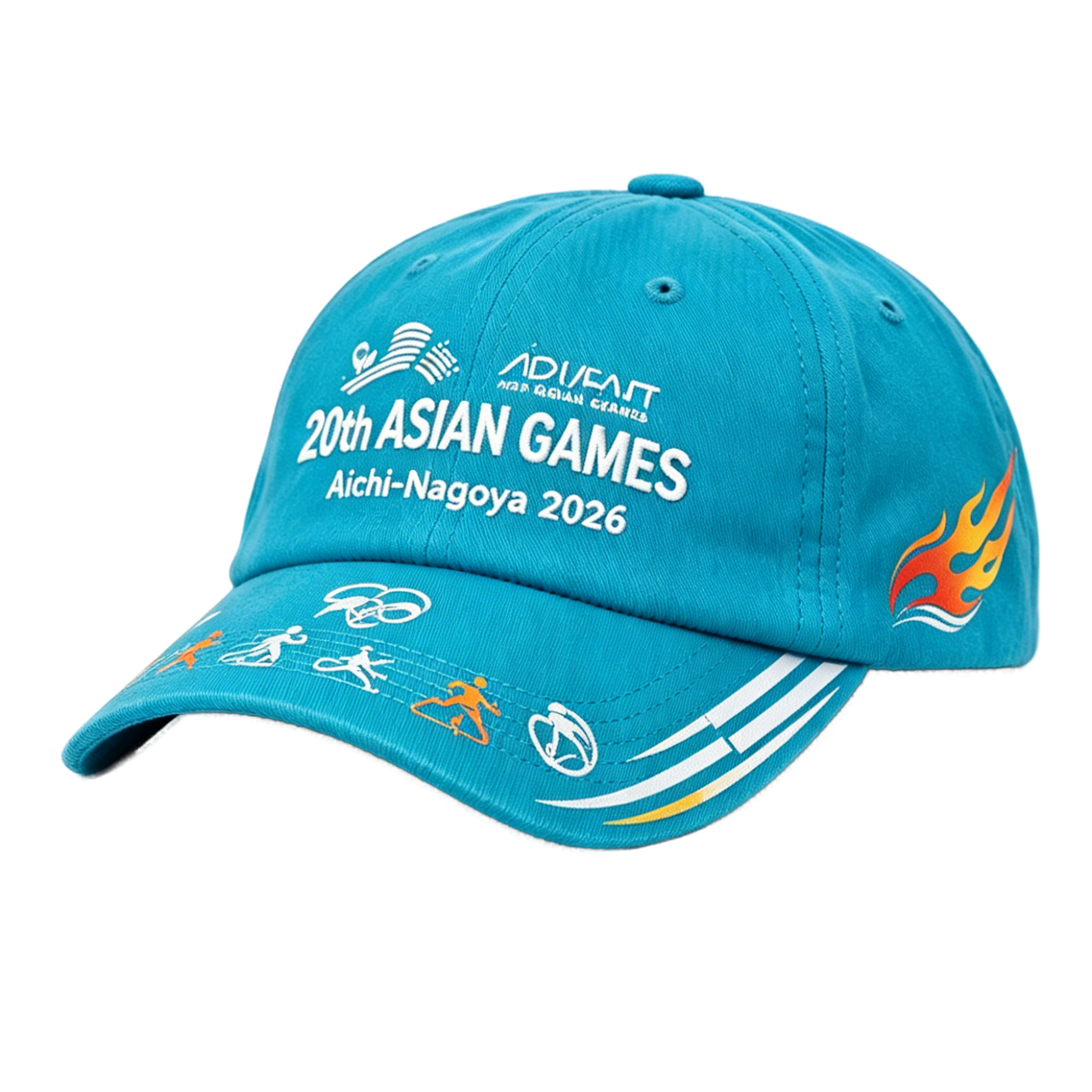 2026 Aichi-Nagoya Asian Games Grey Denim Fan Cap | Adjustable Embroidered Sports Headwear