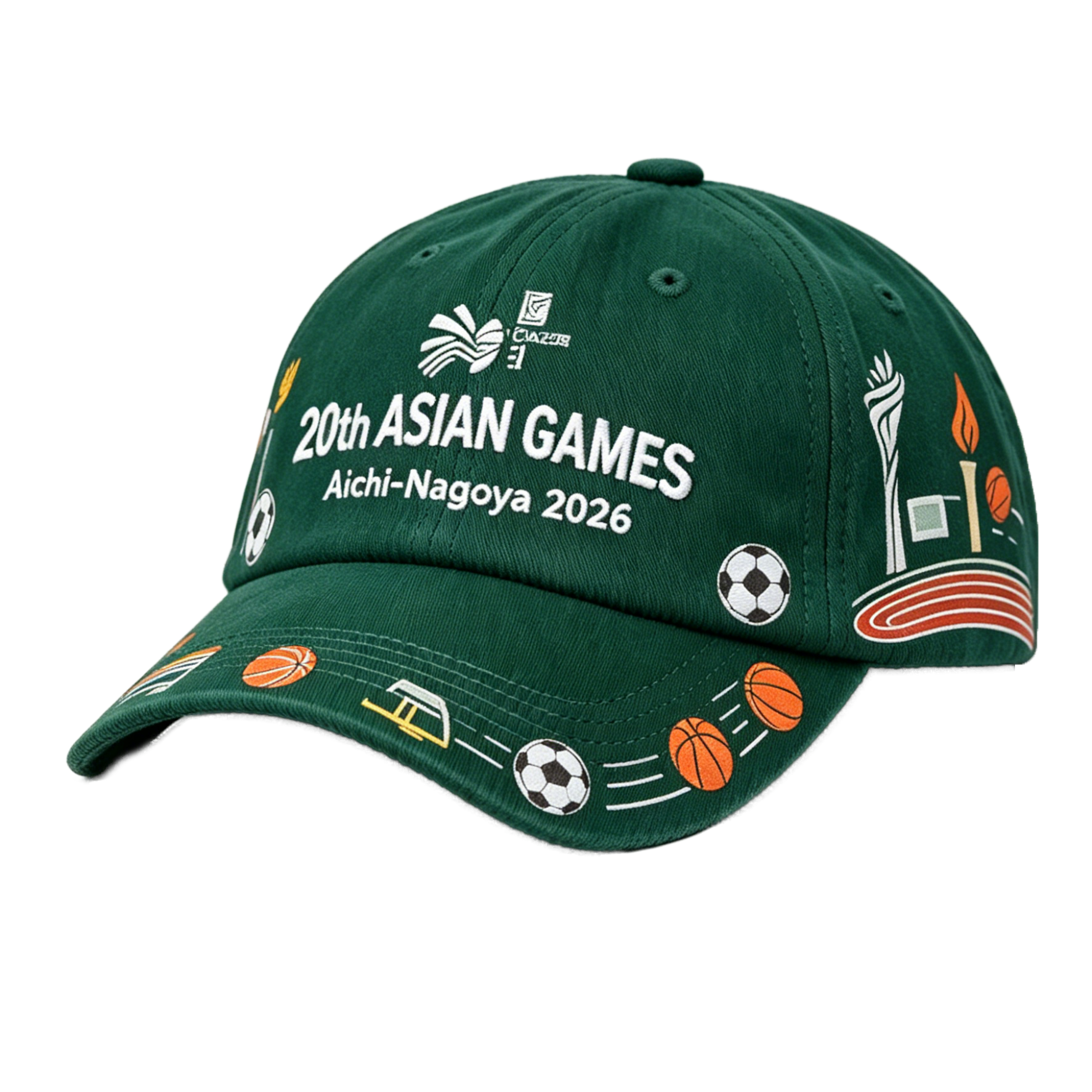 2026 Aichi-Nagoya Asian Games Grey Denim Fan Cap | Adjustable Embroidered Sports Headwear