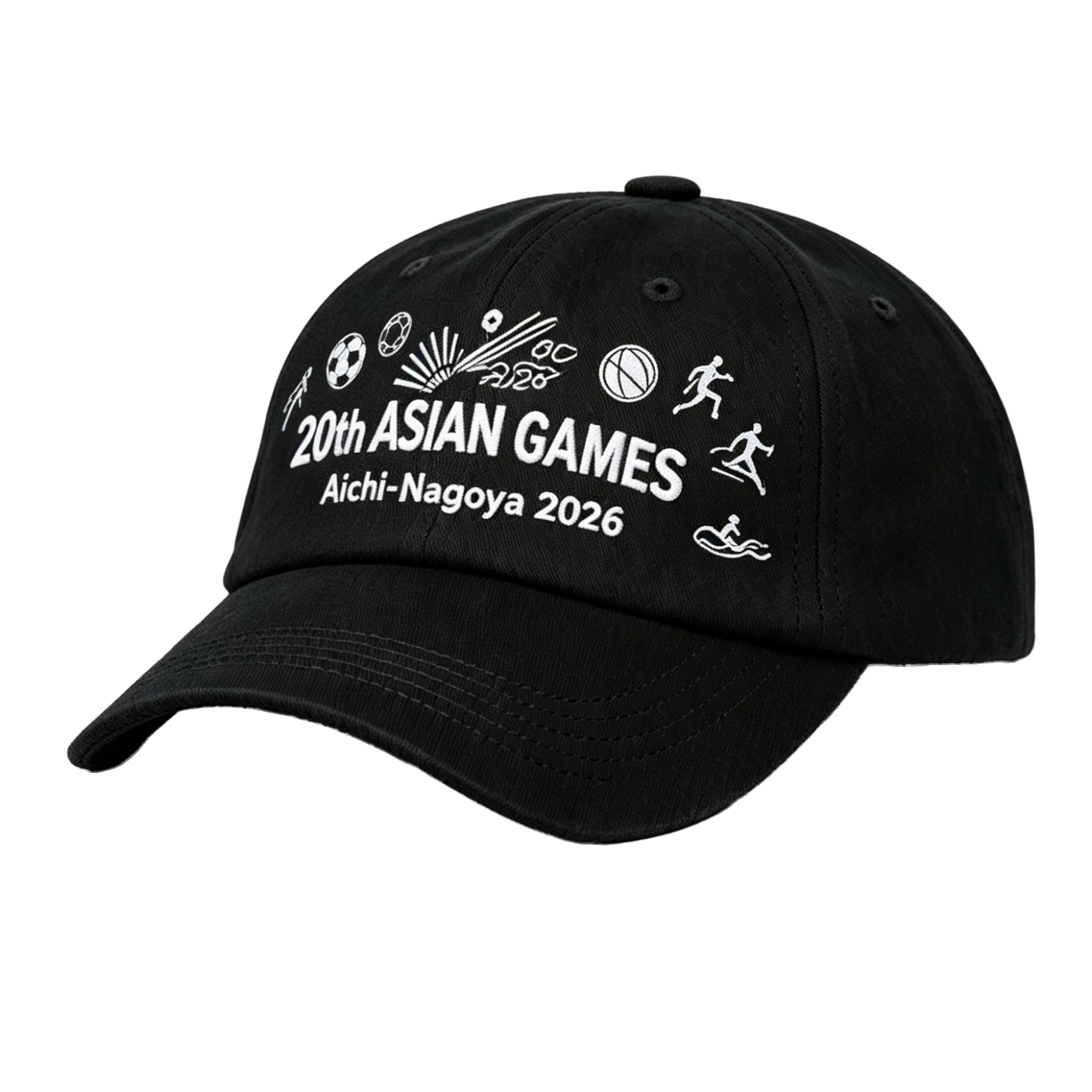 2026 Aichi-Nagoya Asian Games Grey Denim Fan Cap | Adjustable Embroidered Sports Headwear