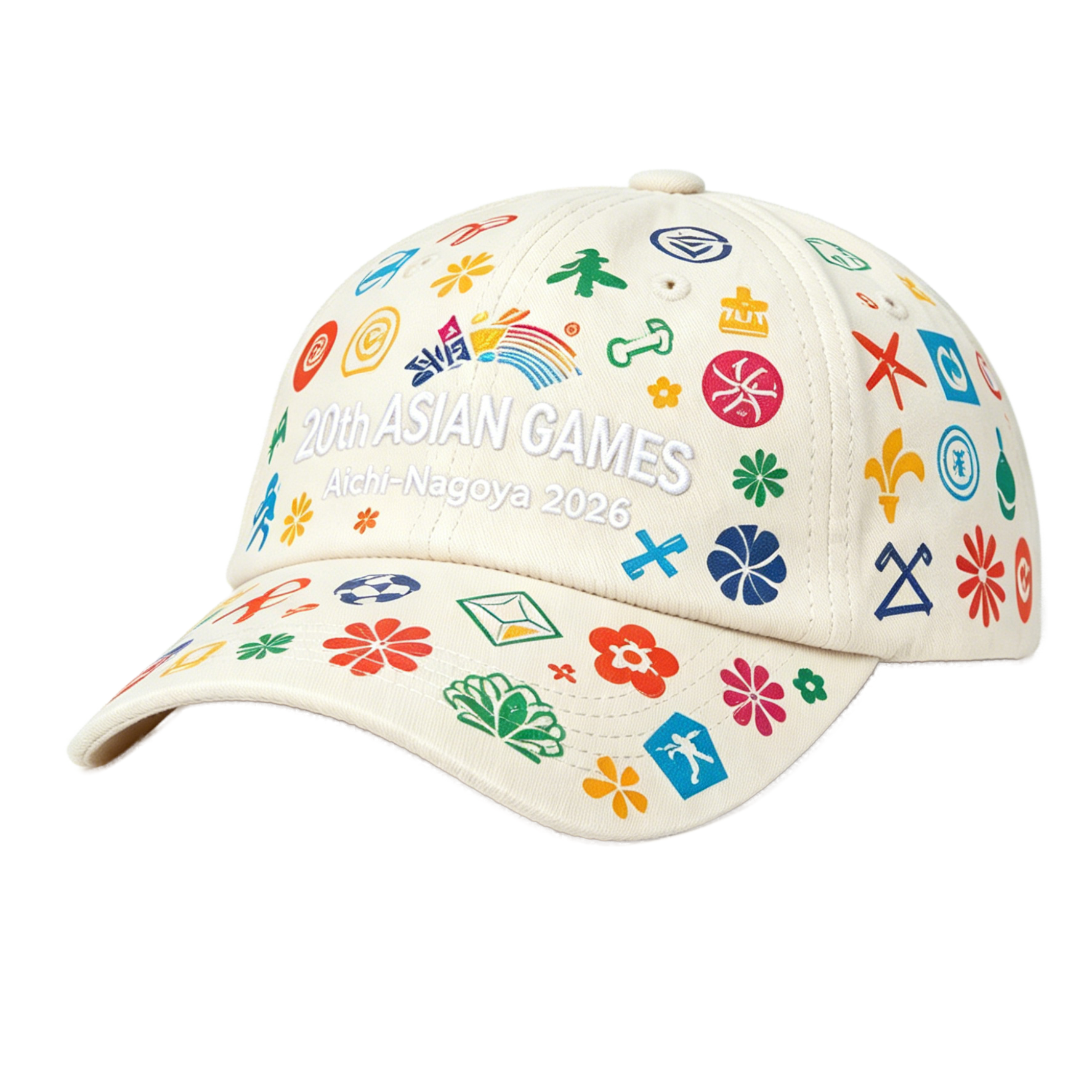 2026 Aichi-Nagoya Asian Games Grey Denim Fan Cap | Adjustable Embroidered Sports Headwear