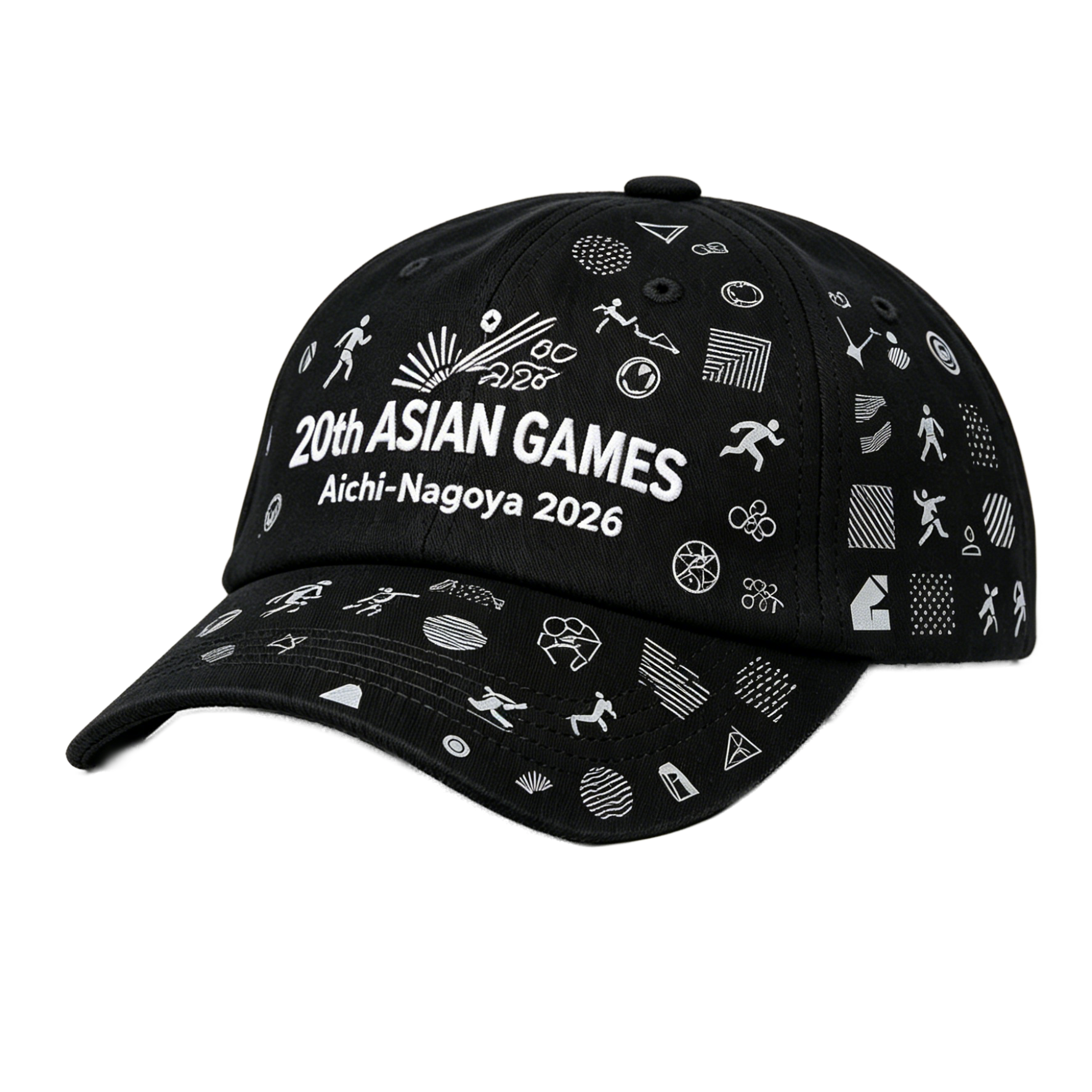 2026 Aichi-Nagoya Asian Games Grey Denim Fan Cap | Adjustable Embroidered Sports Headwear
